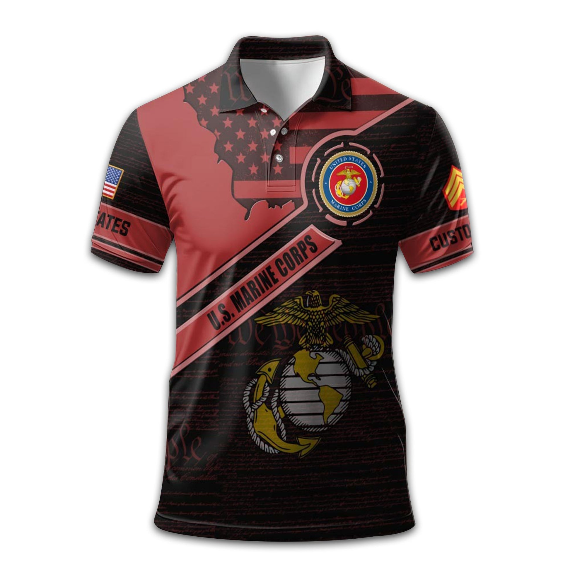 Premium Custom USMC Polo Shirt VPVC209603, Gifts For Marine Veteran, Gifts For Dad, For Husband, Best Gifts On Father's Day, Armed Forces Day, Independence Day, Veterans Day.