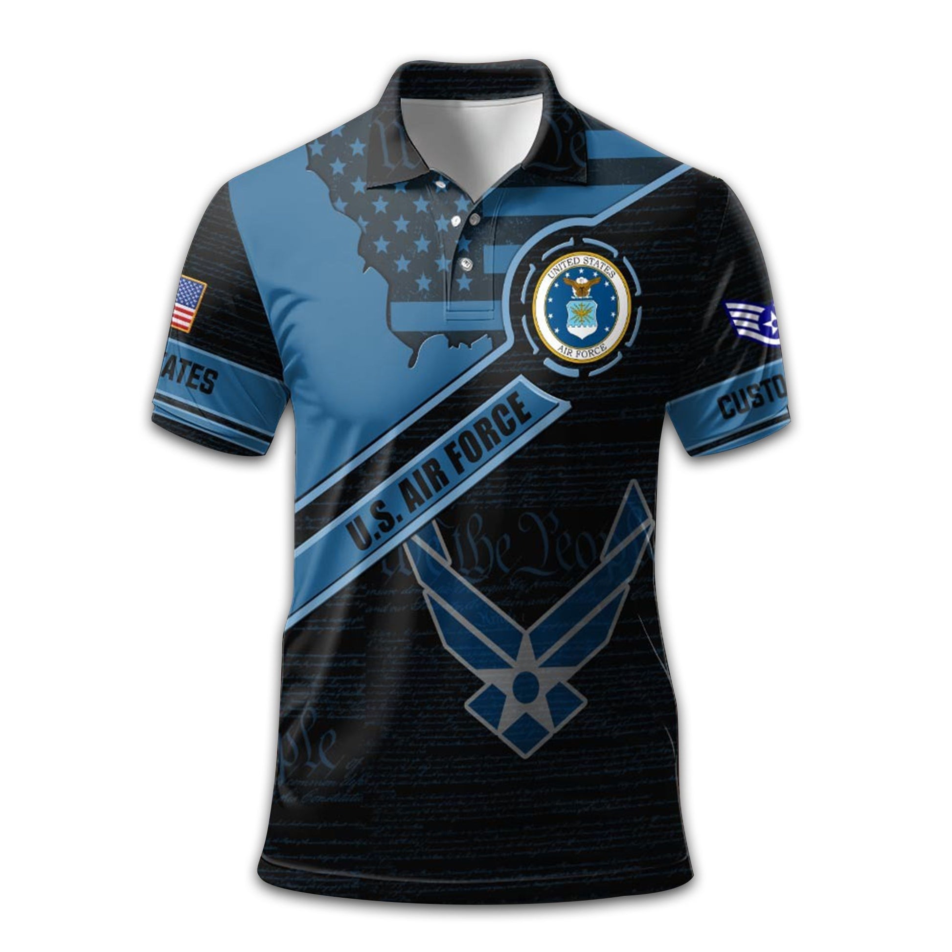 Premium Custom USAF Polo Shirt VPVC209604, Gifts For Air Force Veteran, Gifts For Dad, For Husband, Best Gifts On Father's Day, Armed Forces Day, Independence Day, Veterans Day.