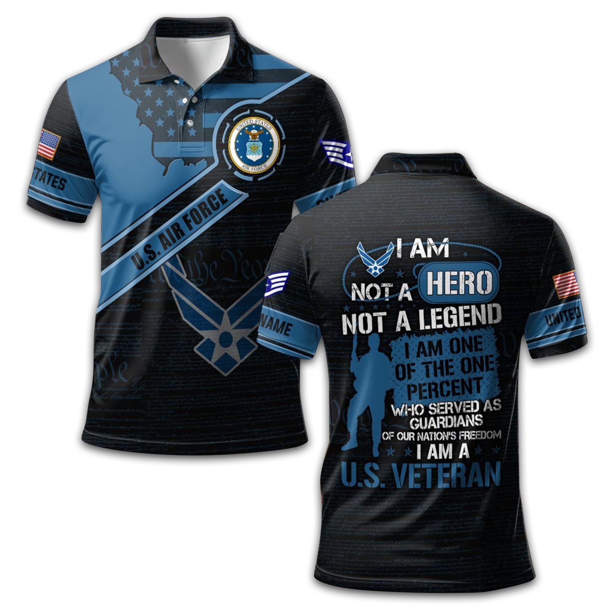 Premium Custom USAF Polo Shirt VPVC209604, Gifts For Air Force Veteran, Gifts For Dad, For Husband, Best Gifts On Father's Day, Armed Forces Day, Independence Day, Veterans Day.