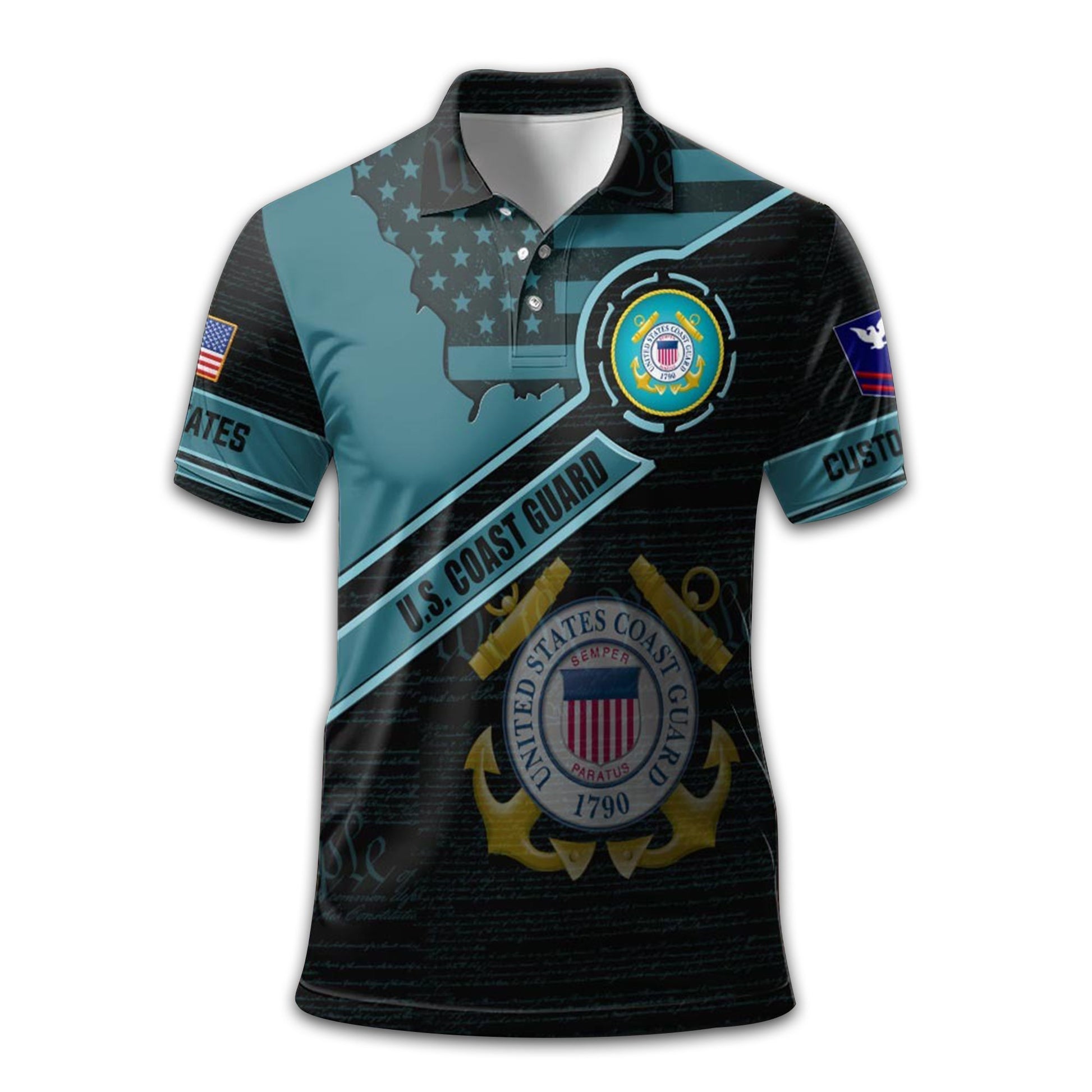 Premium Custom USCG Polo Shirt VPVC209605, Gifts For Coast Guard Veteran, Gifts For Dad, For Husband, Best Gifts On Father's Day, Armed Forces Day, Independence Day, Veterans Day.