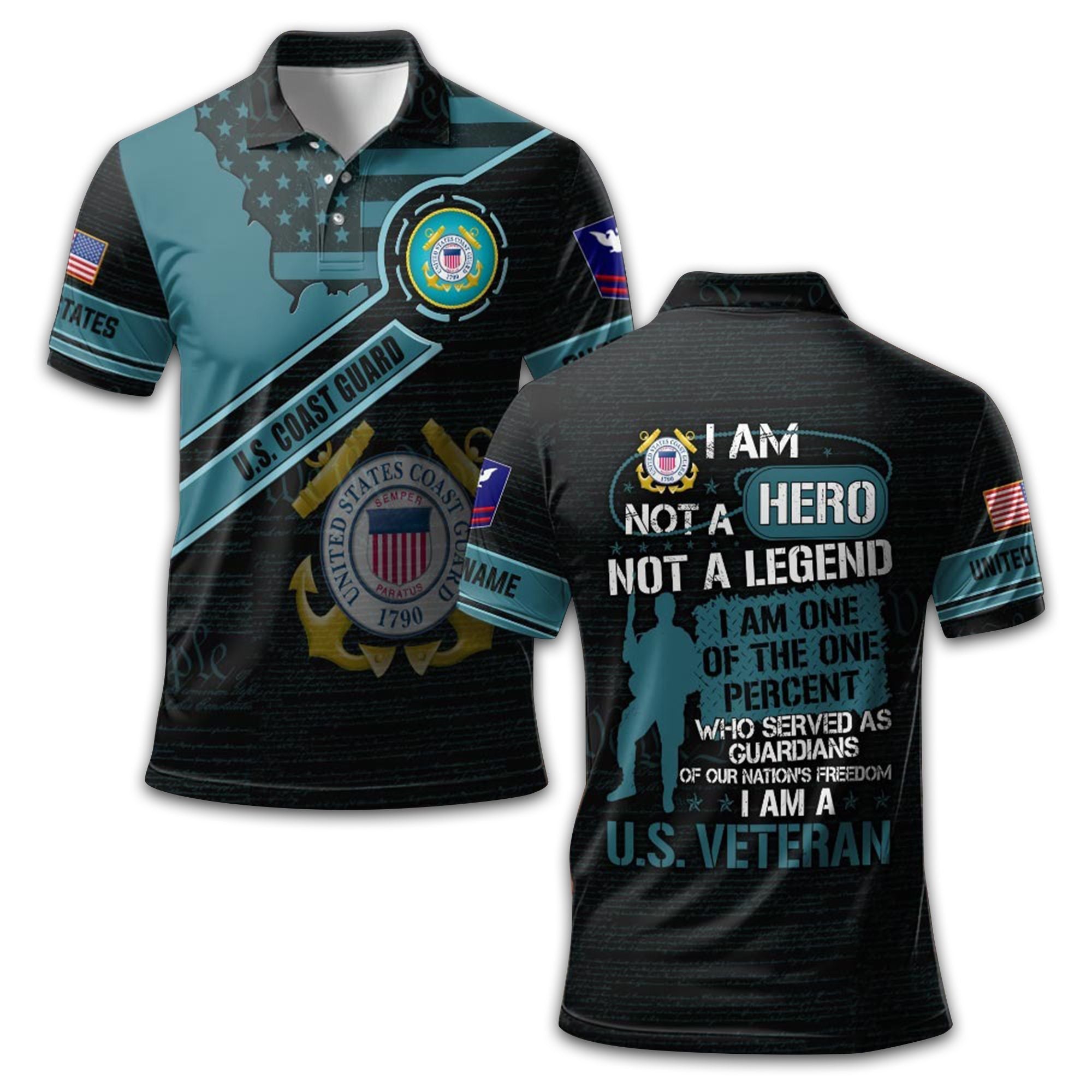Premium Custom USCG Polo Shirt VPVC209605, Gifts For Coast Guard Veteran, Gifts For Dad, For Husband, Best Gifts On Father's Day, Armed Forces Day, Independence Day, Veterans Day.