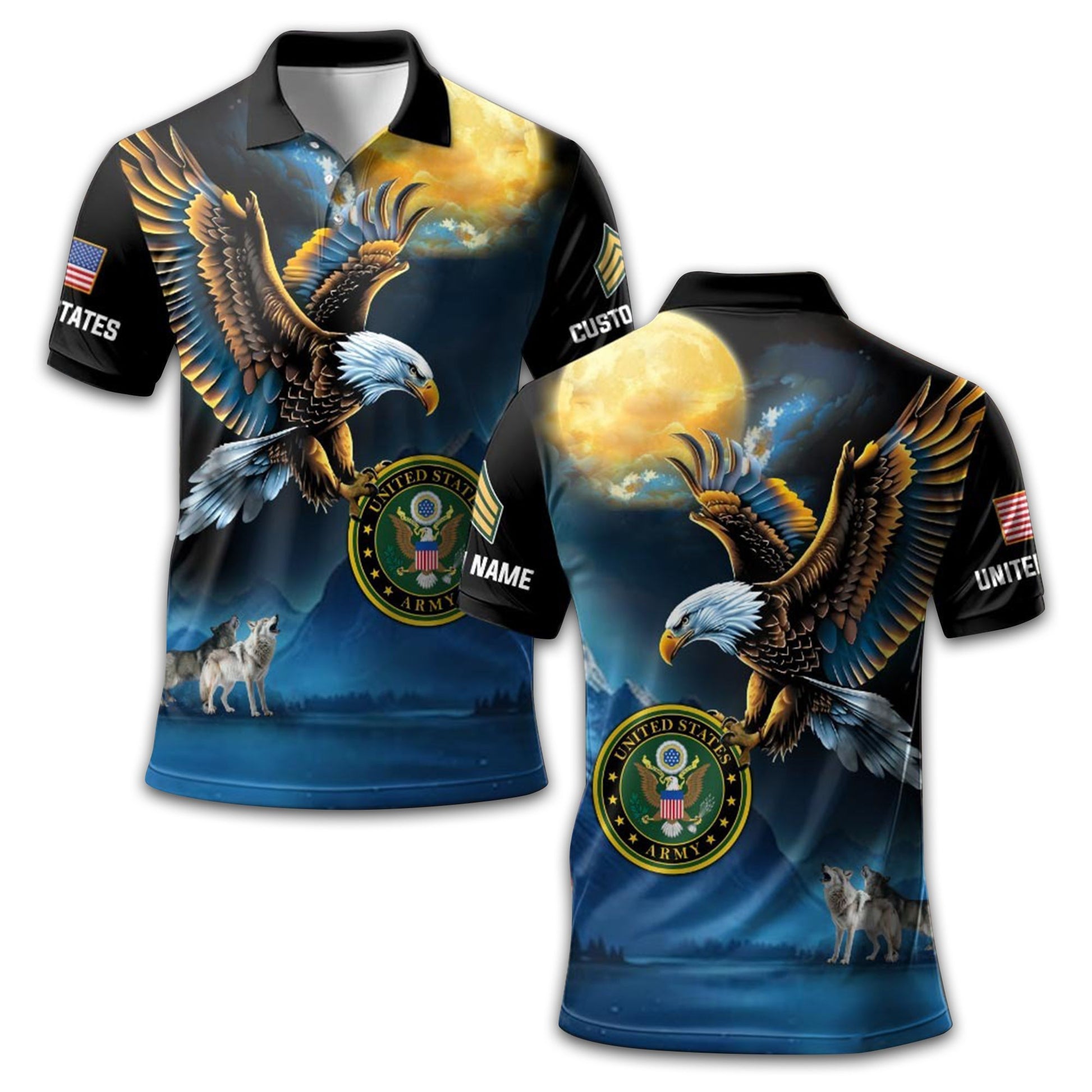 Unique Custom Name, Rank, US Army Polo Shirt VPVC209701, Gifts For Army Veteran, Gifts For Dad, For Husband, Best Gifts On Father's Day, Independence Day, Veterans Day.