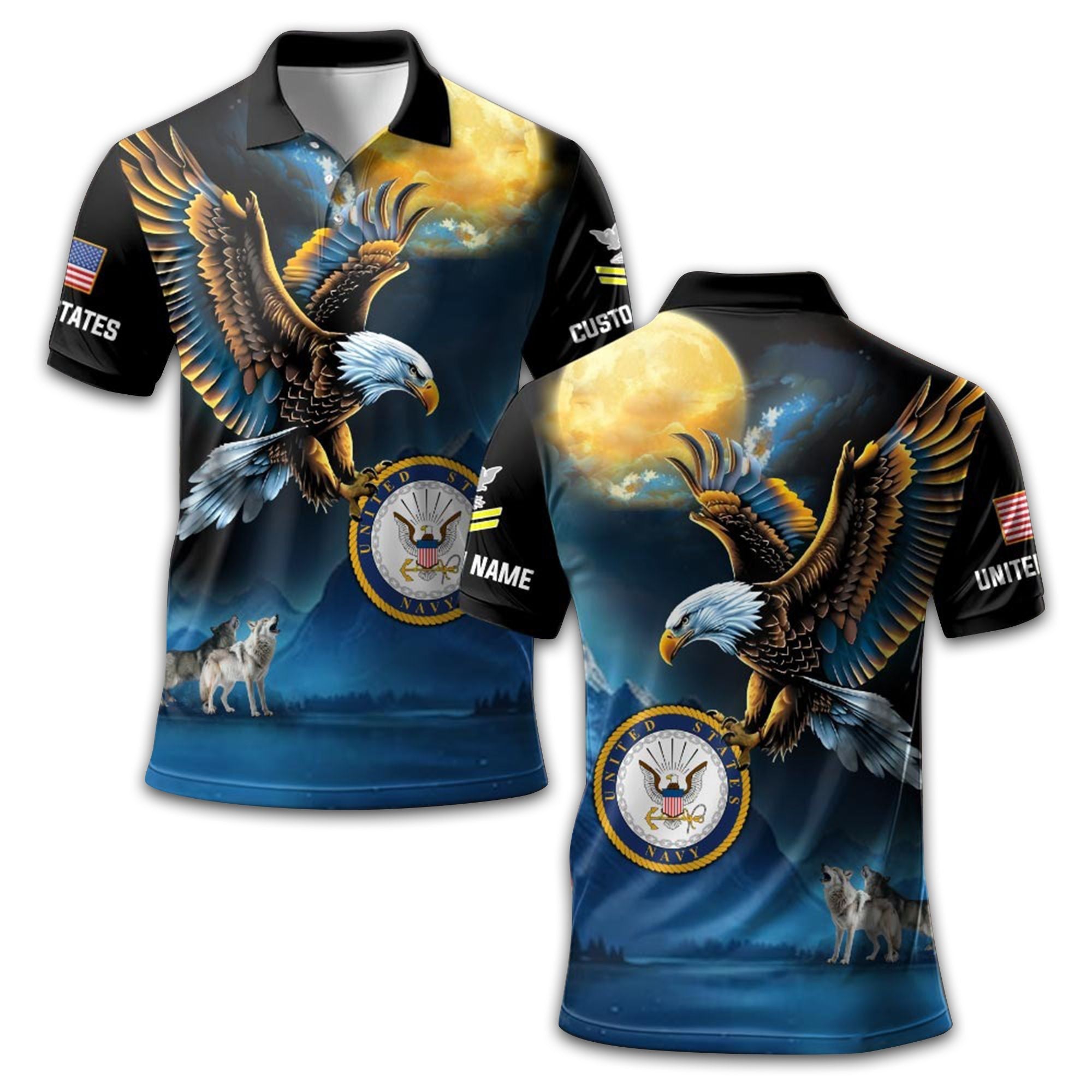 Unique Custom Name, Rank, US Navy Polo Shirt VPVC209702, Gifts For Navy Veteran, Gifts For Dad, For Husband, Best Gifts On Father's Day, Independence Day, Veterans Day.