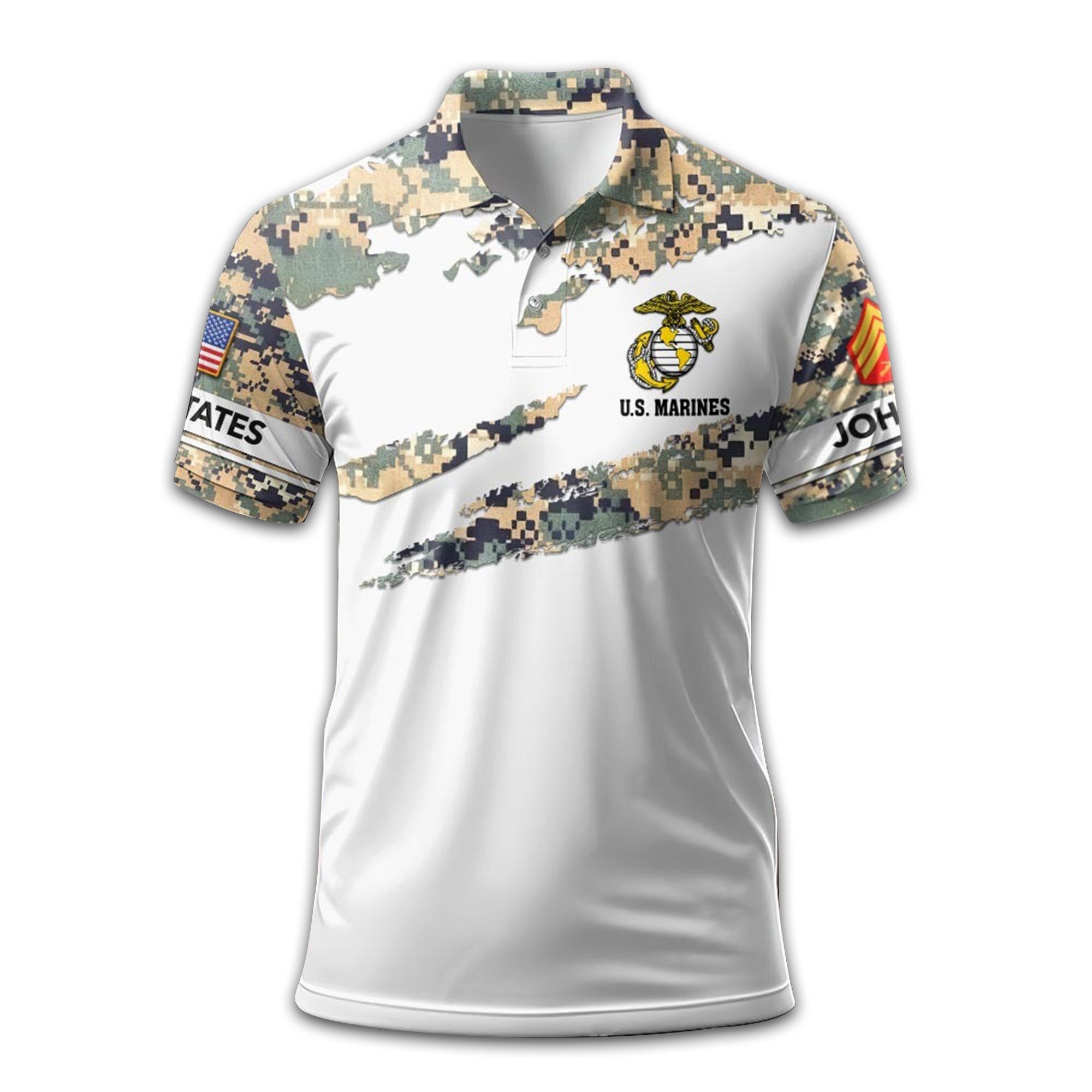 Premium Custom USMC Polo Shirt VPVC209803, Gifts For Marine Veteran, Best Gifts On Father's Day, Armed Forces Day, Independence Day, Veterans Day.