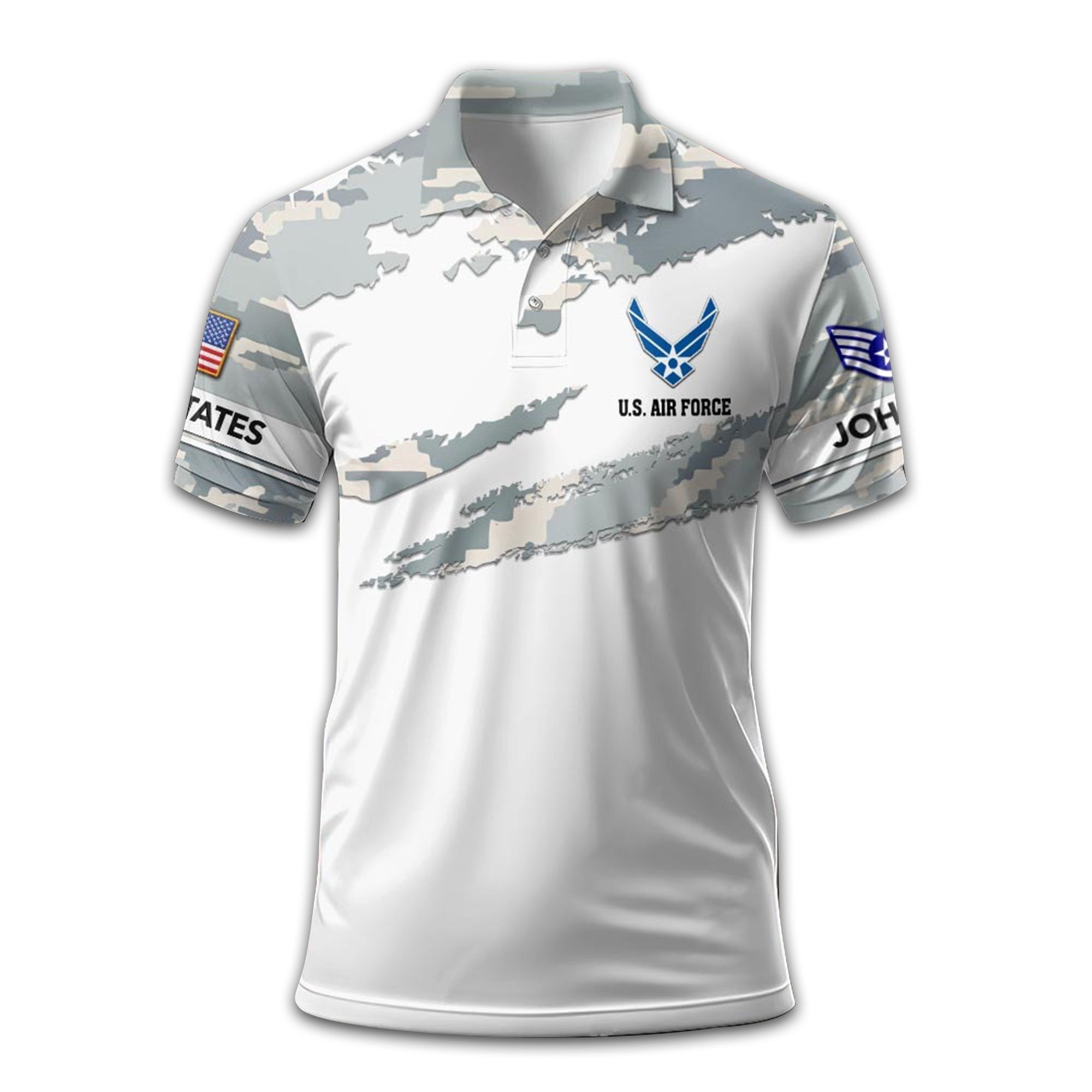 Premium Custom USAF Polo Shirt VPVC209804, Gifts For Air Force Veteran, Best Gifts On Father's Day, Armed Forces Day, Independence Day, Veterans Day.