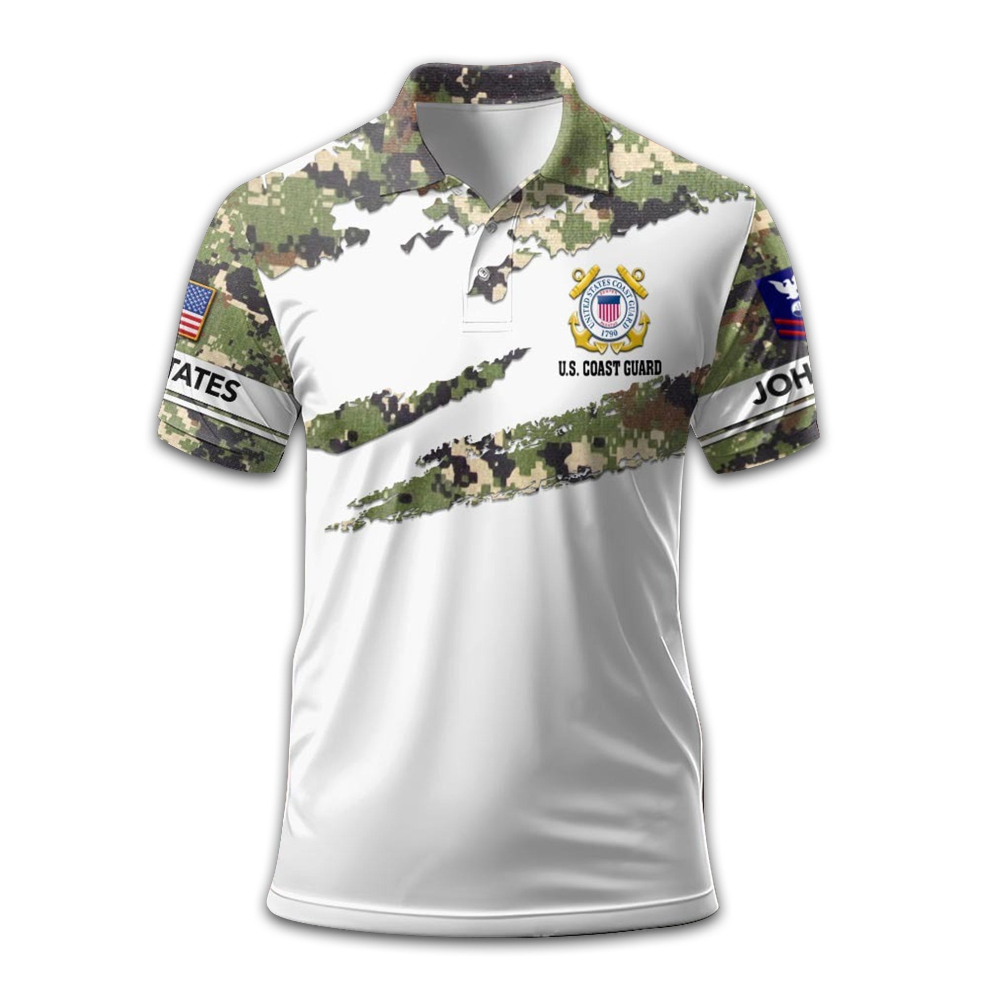 Premium Custom USCG Polo Shirt VPVC209805, Gifts For Coast Guard Veteran, Best Gifts On Father's Day, Armed Forces Day, Independence Day, Veterans Day.