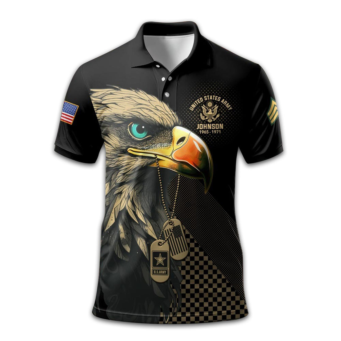 Premium US Army Polo Shirt VPVC210001, Custom Name, Rank, Year, Gifts For Army Veteran, Best Gifts On Father's Day, Armed Forces Day, Independence Day, Veterans Day.