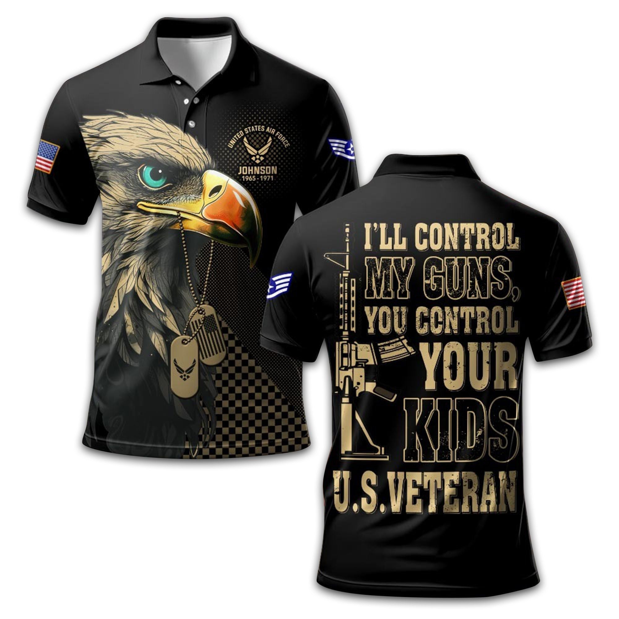 Premium USAF Polo Shirt VPVC210004, Custom Name, Rank, Year, Gifts For Air Force Veteran, Best Gifts On Father's Day, Armed Forces Day, Independence Day, Veterans Day.