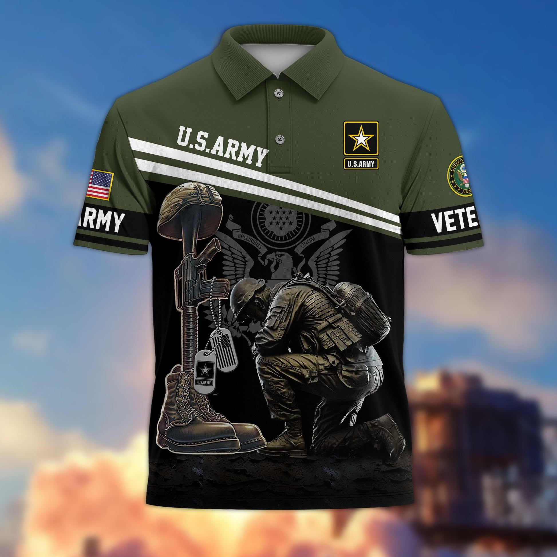 Premium US Veterans Polo Shirt BPHN240212, Gifts For US Veterans, Gifts On Father's Day, Independence Day, Armed Forces Day, Veterans Day.