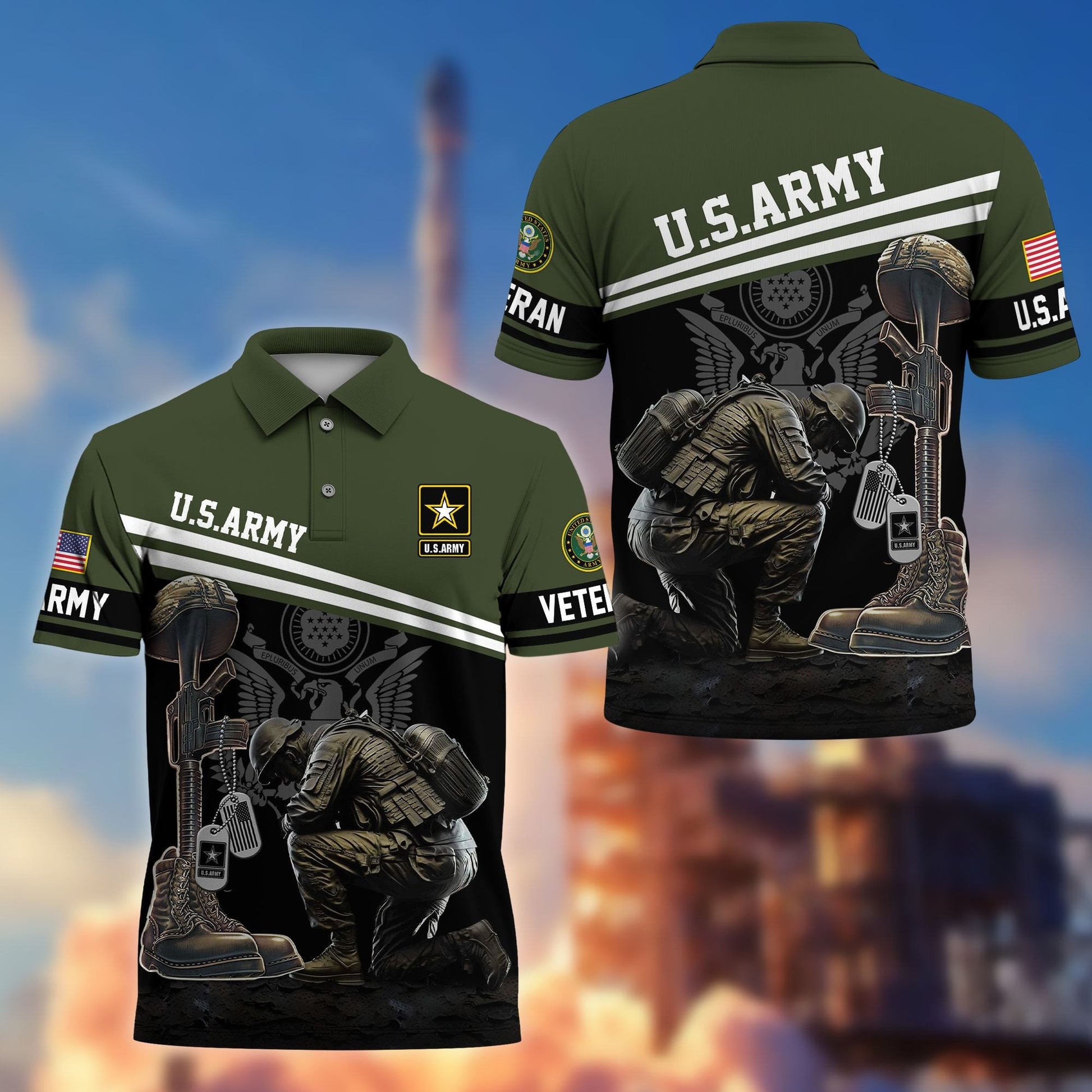 Premium US Veterans Polo Shirt BPHN240212, Gifts For US Veterans, Gifts On Father's Day, Independence Day, Armed Forces Day, Veterans Day.
