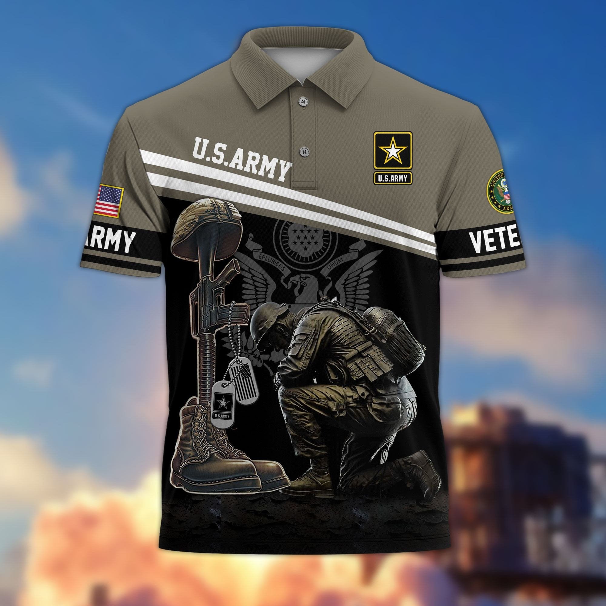 Premium US Veterans Polo Shirt BPHN240212, Gifts For US Veterans, Gifts On Father's Day, Independence Day, Armed Forces Day, Veterans Day.