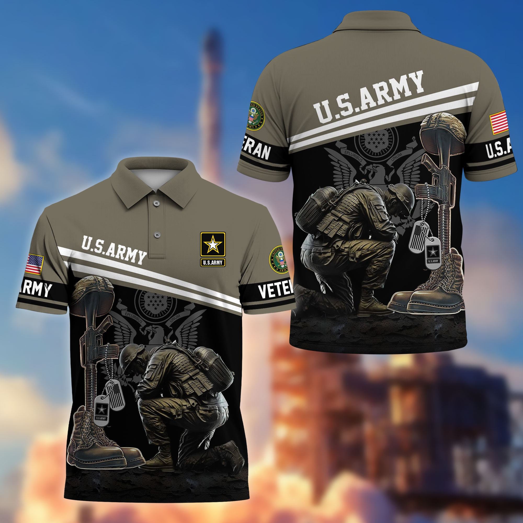 Premium US Veterans Polo Shirt BPHN240212, Gifts For US Veterans, Gifts On Father's Day, Independence Day, Armed Forces Day, Veterans Day.