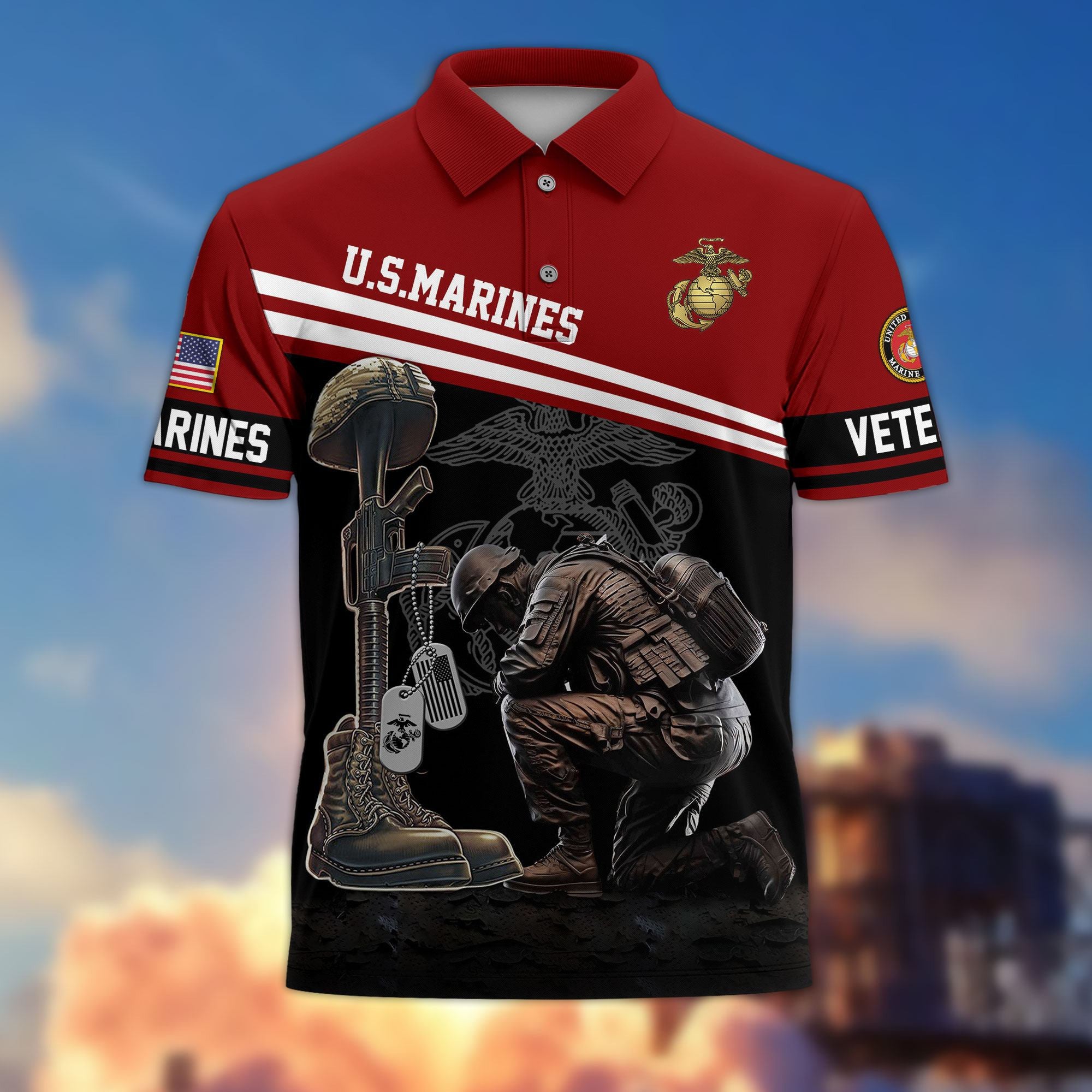 Premium US Veterans Polo Shirt BPHN240212, Gifts For US Veterans, Gifts On Father's Day, Independence Day, Armed Forces Day, Veterans Day.