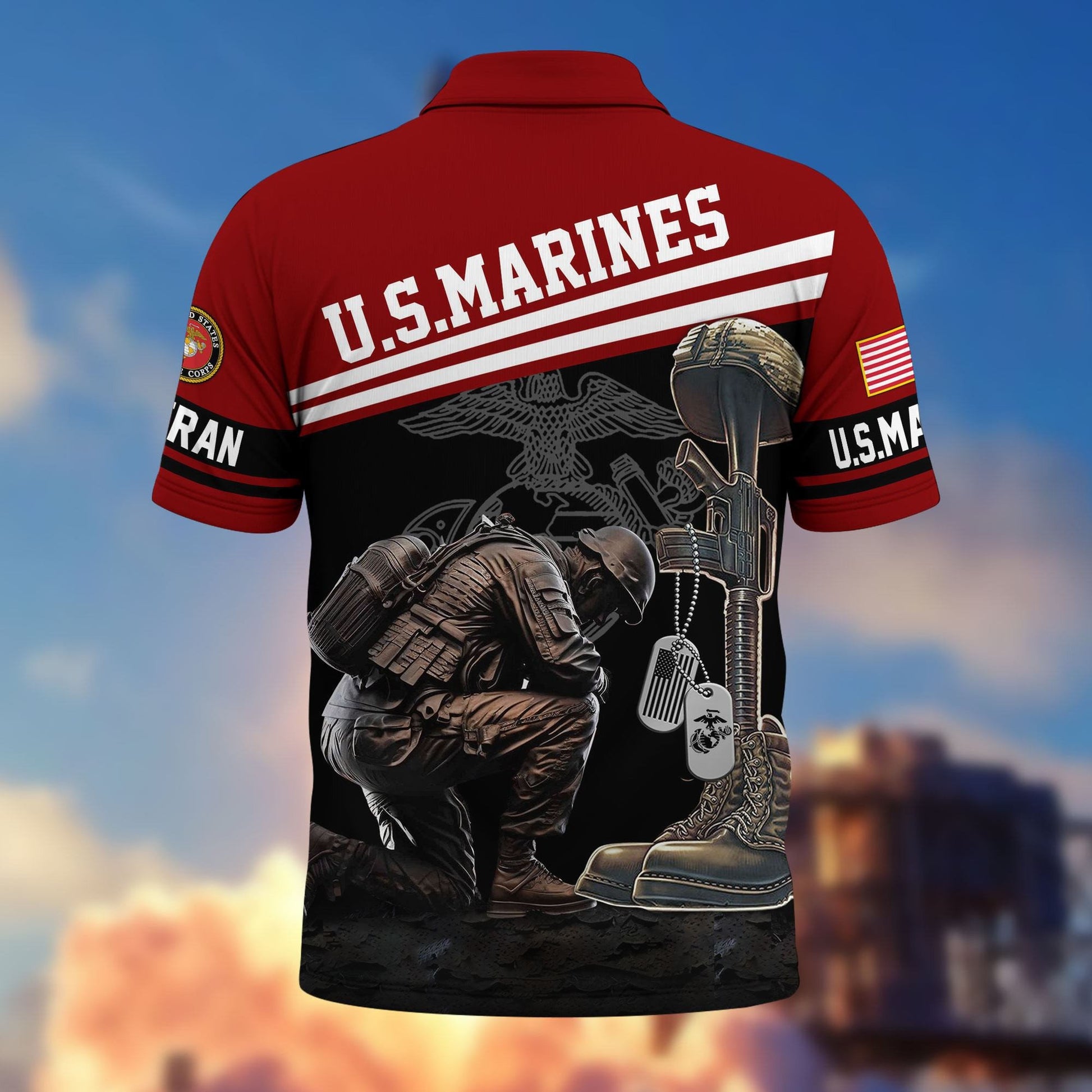 Premium US Veterans Polo Shirt BPHN240212, Gifts For US Veterans, Gifts On Father's Day, Independence Day, Armed Forces Day, Veterans Day.