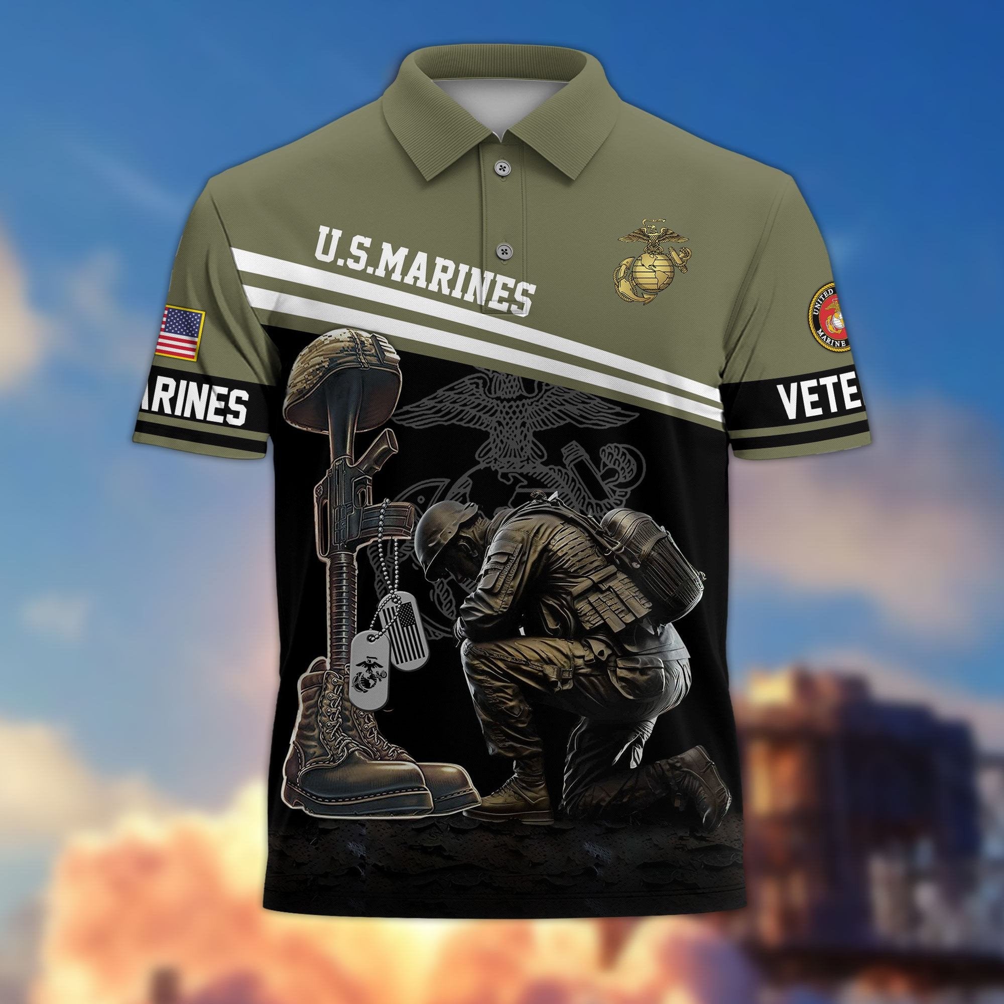 Premium US Veterans Polo Shirt BPHN240212, Gifts For US Veterans, Gifts On Father's Day, Independence Day, Armed Forces Day, Veterans Day.