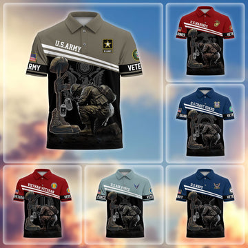 Premium US Veterans Polo Shirt BPHN240212, Gifts For US Veterans, Gifts On Father's Day, Independence Day, Armed Forces Day, Veterans Day.
