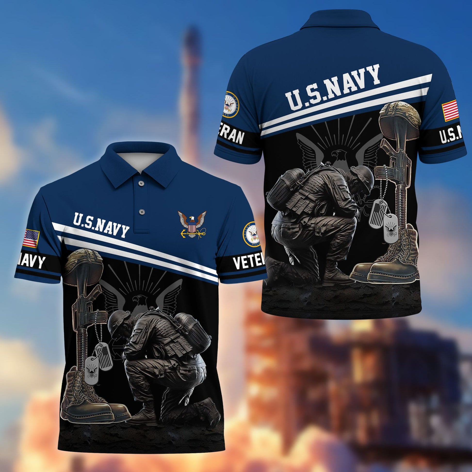 Premium US Veterans Polo Shirt BPHN240212, Gifts For US Veterans, Gifts On Father's Day, Independence Day, Armed Forces Day, Veterans Day.