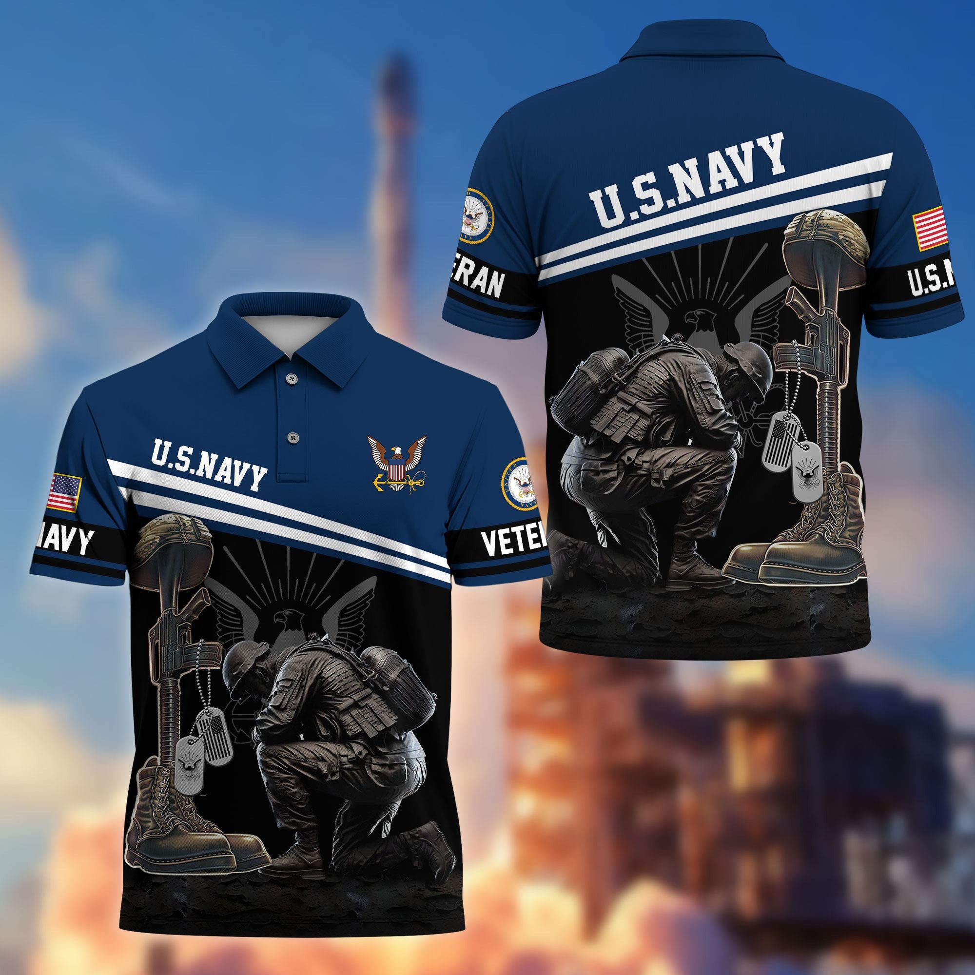 Premium US Veterans Polo Shirt BPHN240212, Gifts For US Veterans, Gifts On Father's Day, Independence Day, Armed Forces Day, Veterans Day.