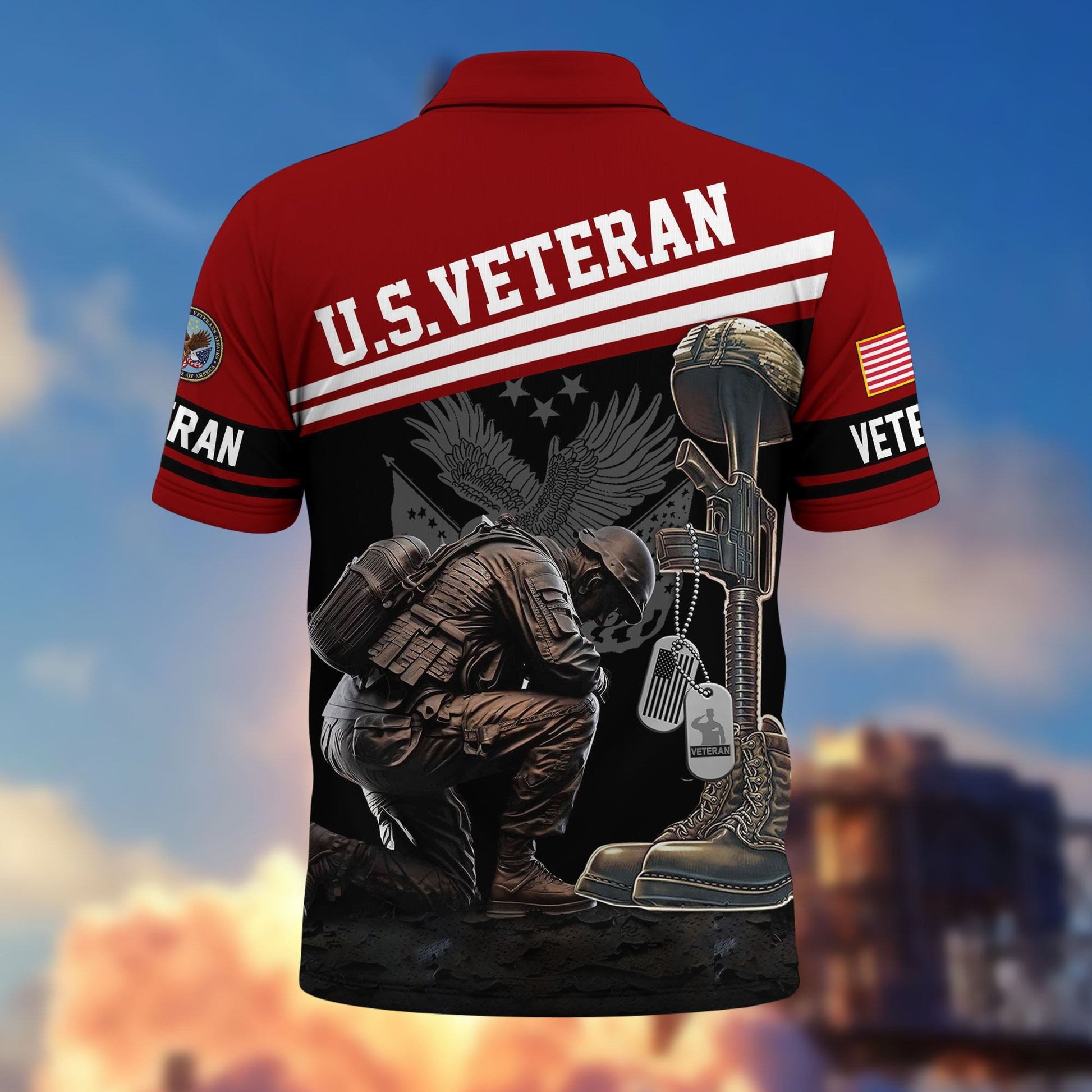 Premium US Veterans Polo Shirt BPHN240212, Gifts For US Veterans, Gifts On Father's Day, Independence Day, Armed Forces Day, Veterans Day.