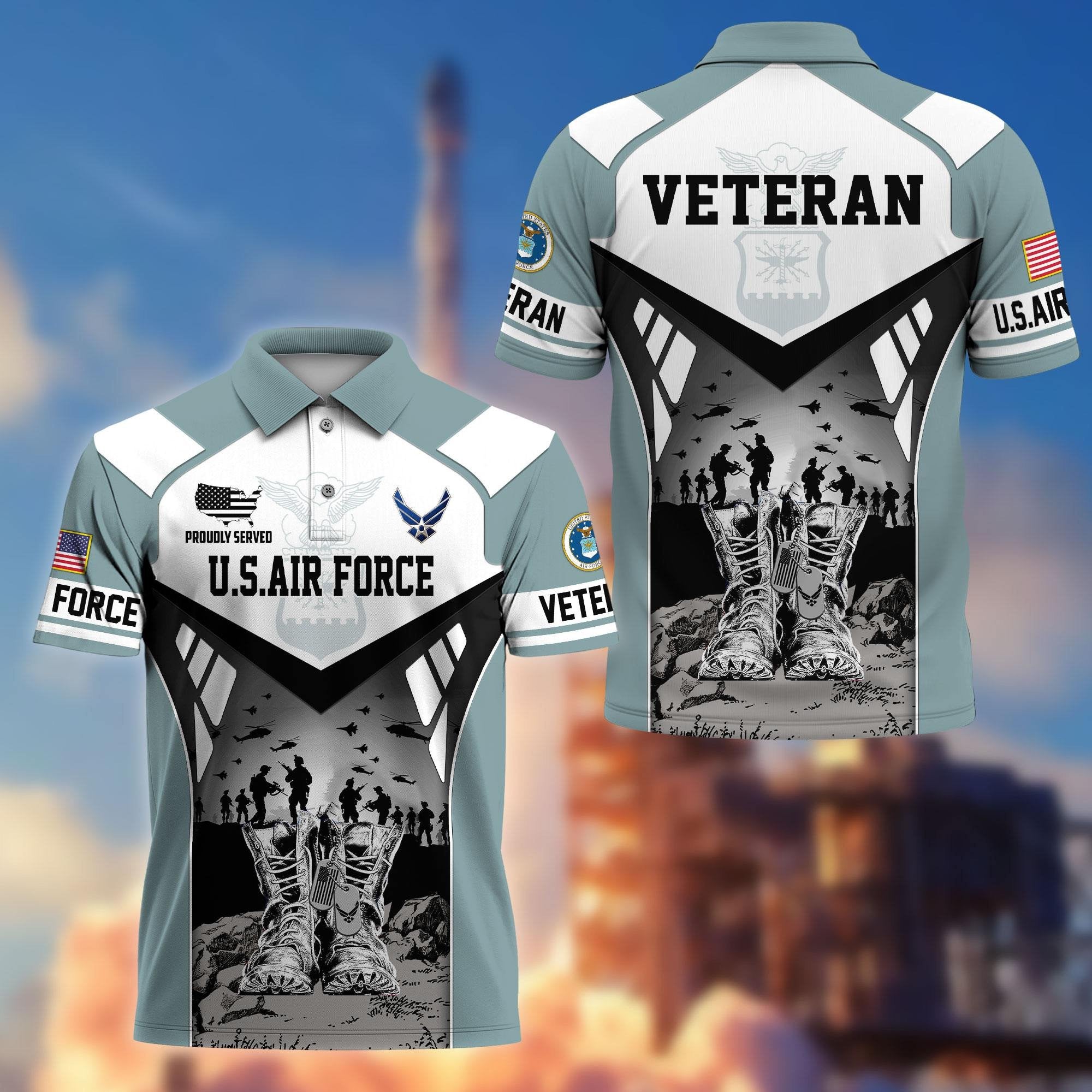 Premium US Veterans Polo Shirt BPHN240213, Gifts For US Veterans, Gifts On Father's Day, Independence Day, Armed Forces Day, Veterans Day.
