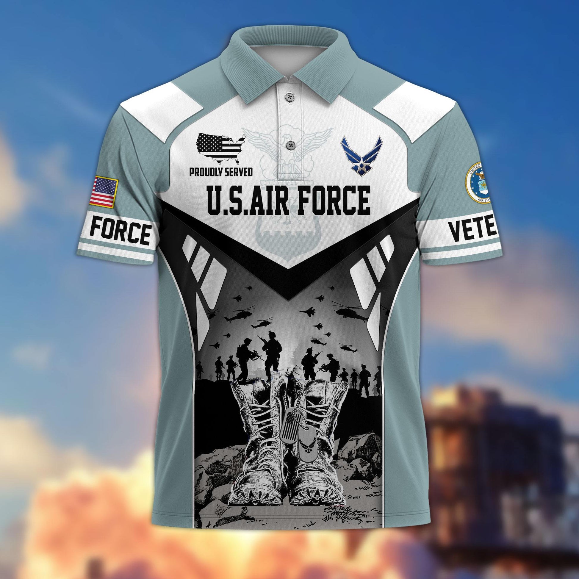 Premium US Veterans Polo Shirt BPHN240213, Gifts For US Veterans, Gifts On Father's Day, Independence Day, Armed Forces Day, Veterans Day.