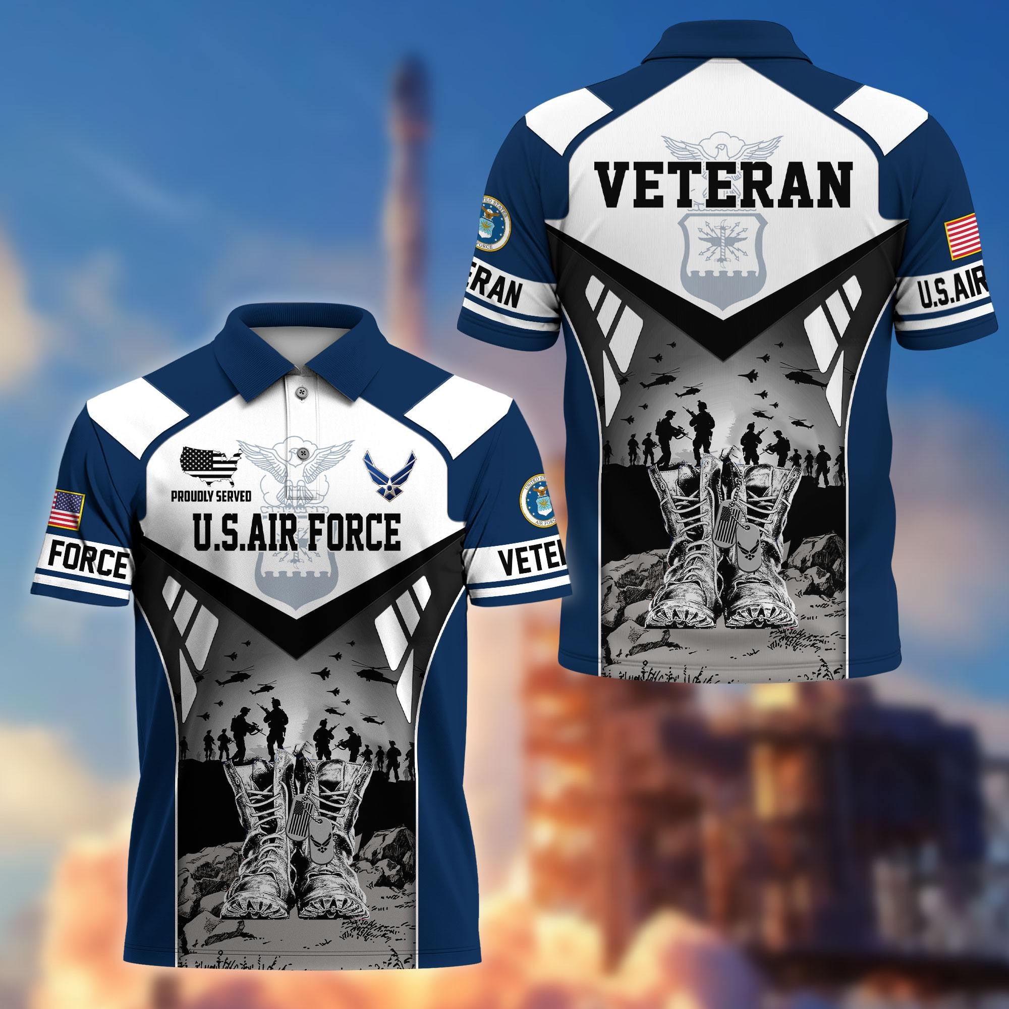 Premium US Veterans Polo Shirt BPHN240213, Gifts For US Veterans, Gifts On Father's Day, Independence Day, Armed Forces Day, Veterans Day.