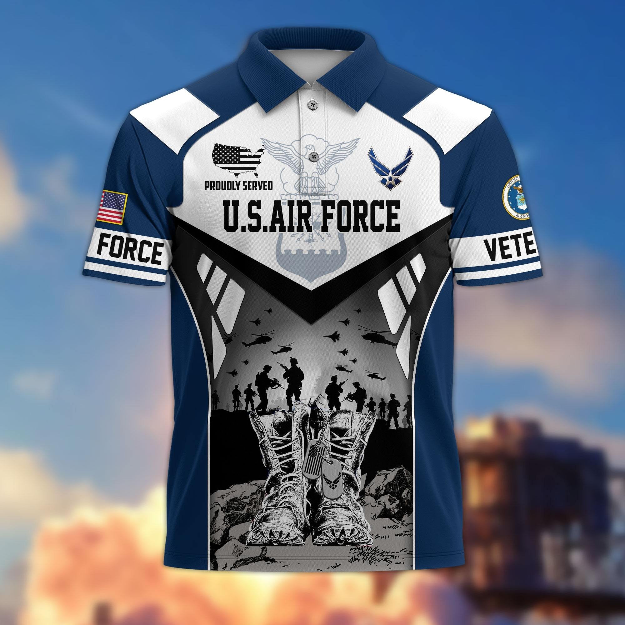 Premium US Veterans Polo Shirt BPHN240213, Gifts For US Veterans, Gifts On Father's Day, Independence Day, Armed Forces Day, Veterans Day.
