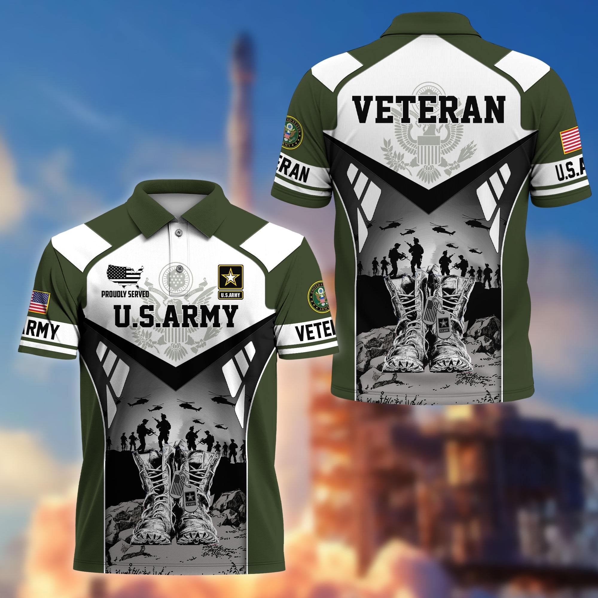 Premium US Veterans Polo Shirt BPHN240213, Gifts For US Veterans, Gifts On Father's Day, Independence Day, Armed Forces Day, Veterans Day.