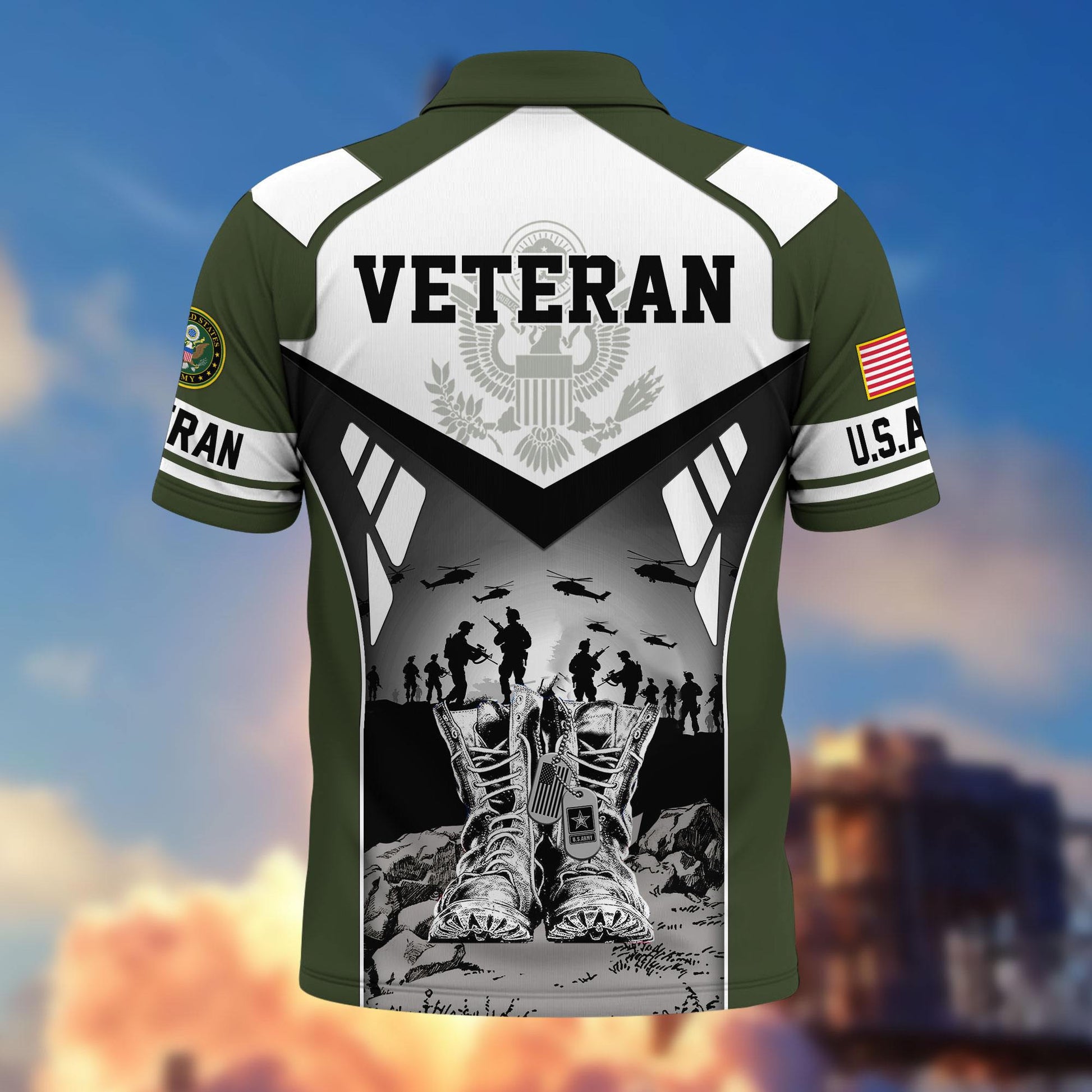 Premium US Veterans Polo Shirt BPHN240213, Gifts For US Veterans, Gifts On Father's Day, Independence Day, Armed Forces Day, Veterans Day.