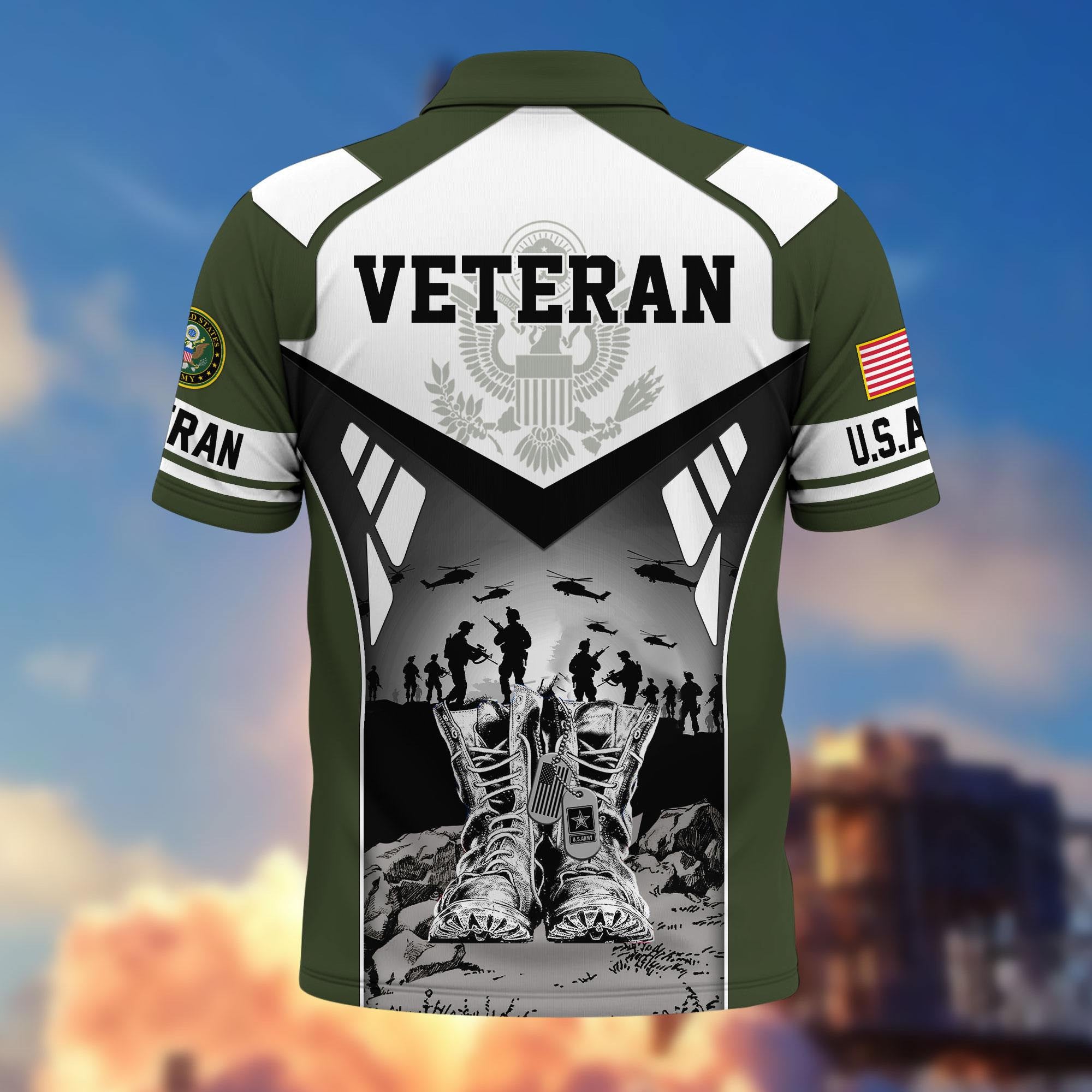 Premium US Veterans Polo Shirt BPHN240213, Gifts For US Veterans, Gifts On Father's Day, Independence Day, Armed Forces Day, Veterans Day.