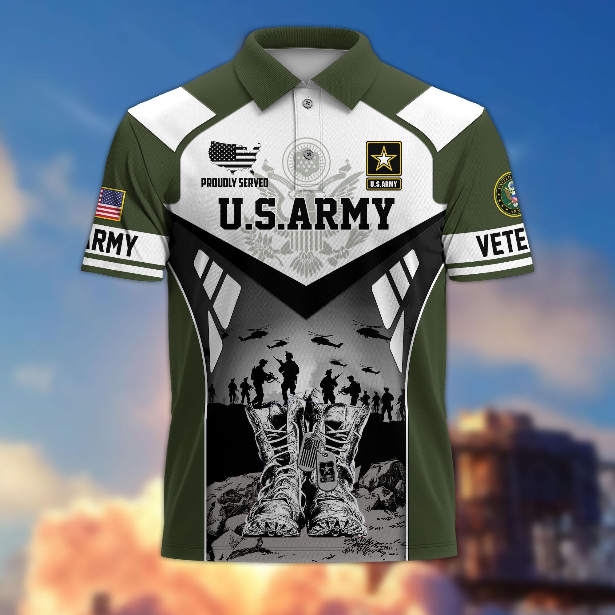 Premium US Veterans Polo Shirt BPHN240213, Gifts For US Veterans, Gifts On Father's Day, Independence Day, Armed Forces Day, Veterans Day.