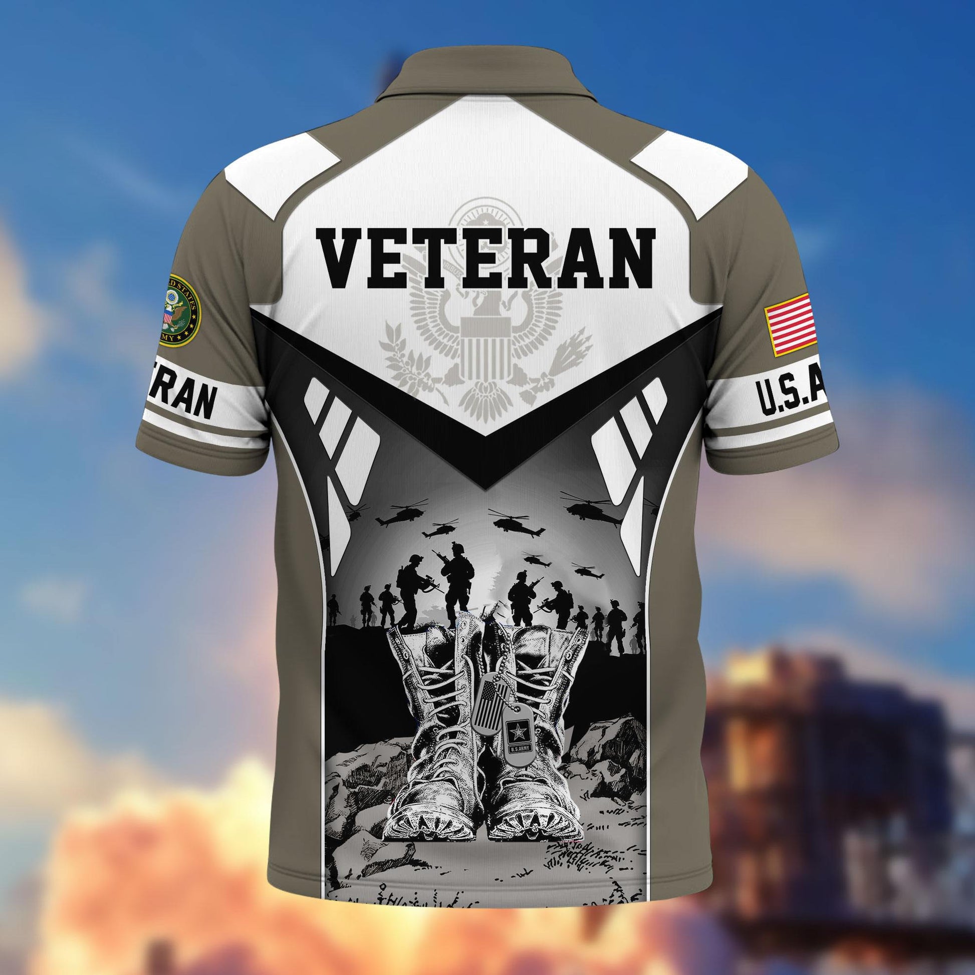 Premium US Veterans Polo Shirt BPHN240213, Gifts For US Veterans, Gifts On Father's Day, Independence Day, Armed Forces Day, Veterans Day.