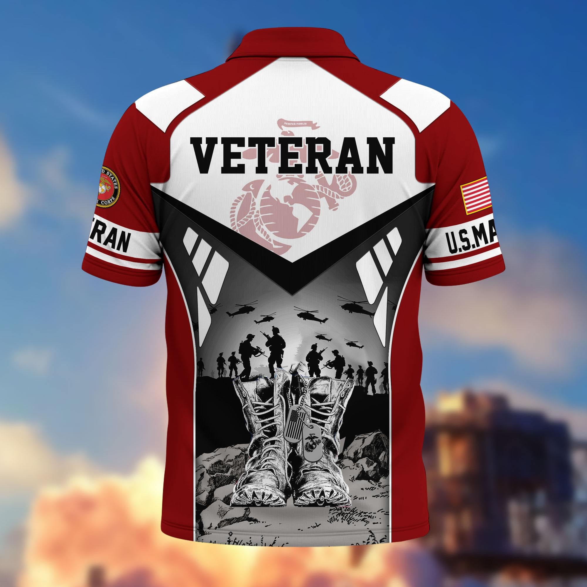 Premium US Veterans Polo Shirt BPHN240213, Gifts For US Veterans, Gifts On Father's Day, Independence Day, Armed Forces Day, Veterans Day.