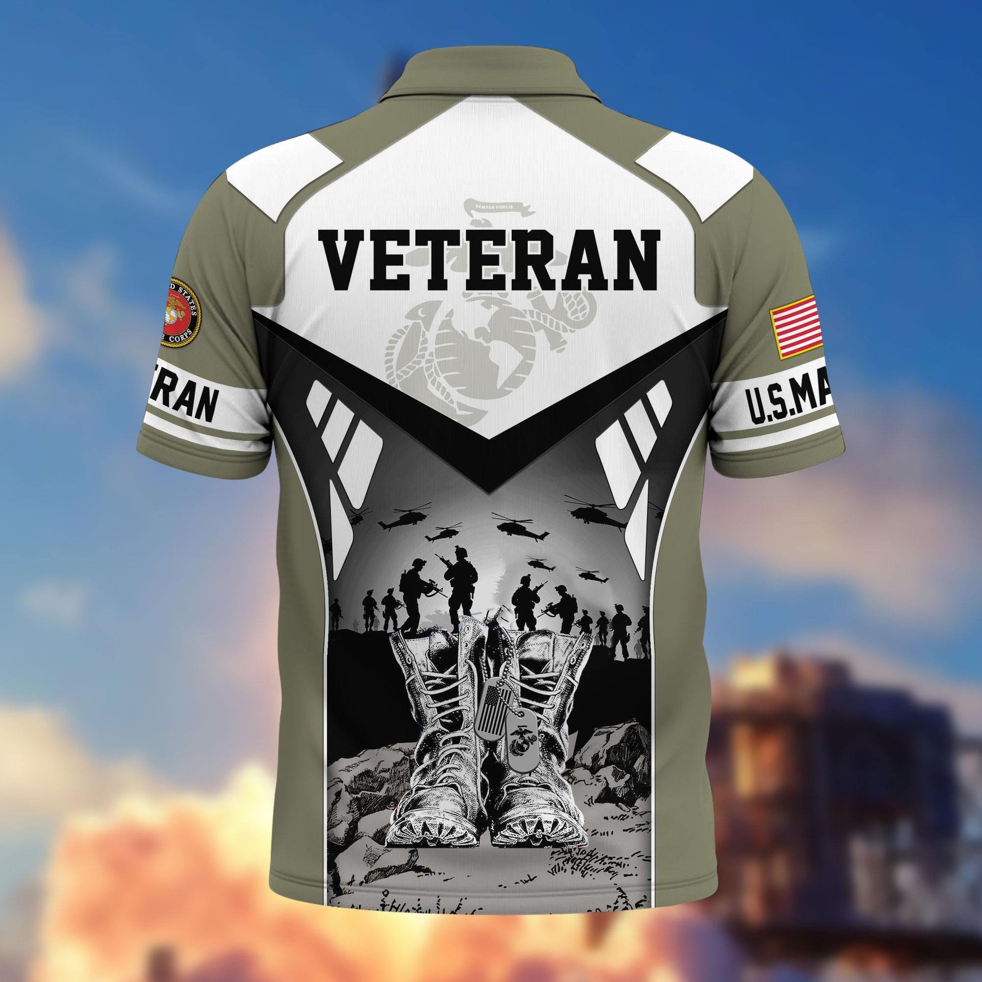 Premium US Veterans Polo Shirt BPHN240213, Gifts For US Veterans, Gifts On Father's Day, Independence Day, Armed Forces Day, Veterans Day.
