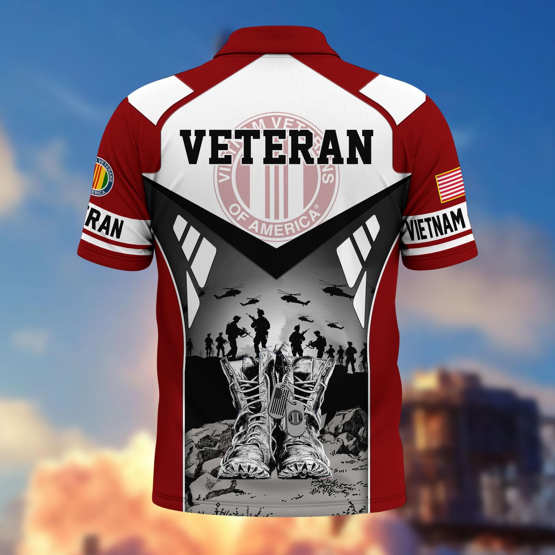 Premium US Veterans Polo Shirt BPHN240213, Gifts For US Veterans, Gifts On Father's Day, Independence Day, Armed Forces Day, Veterans Day.