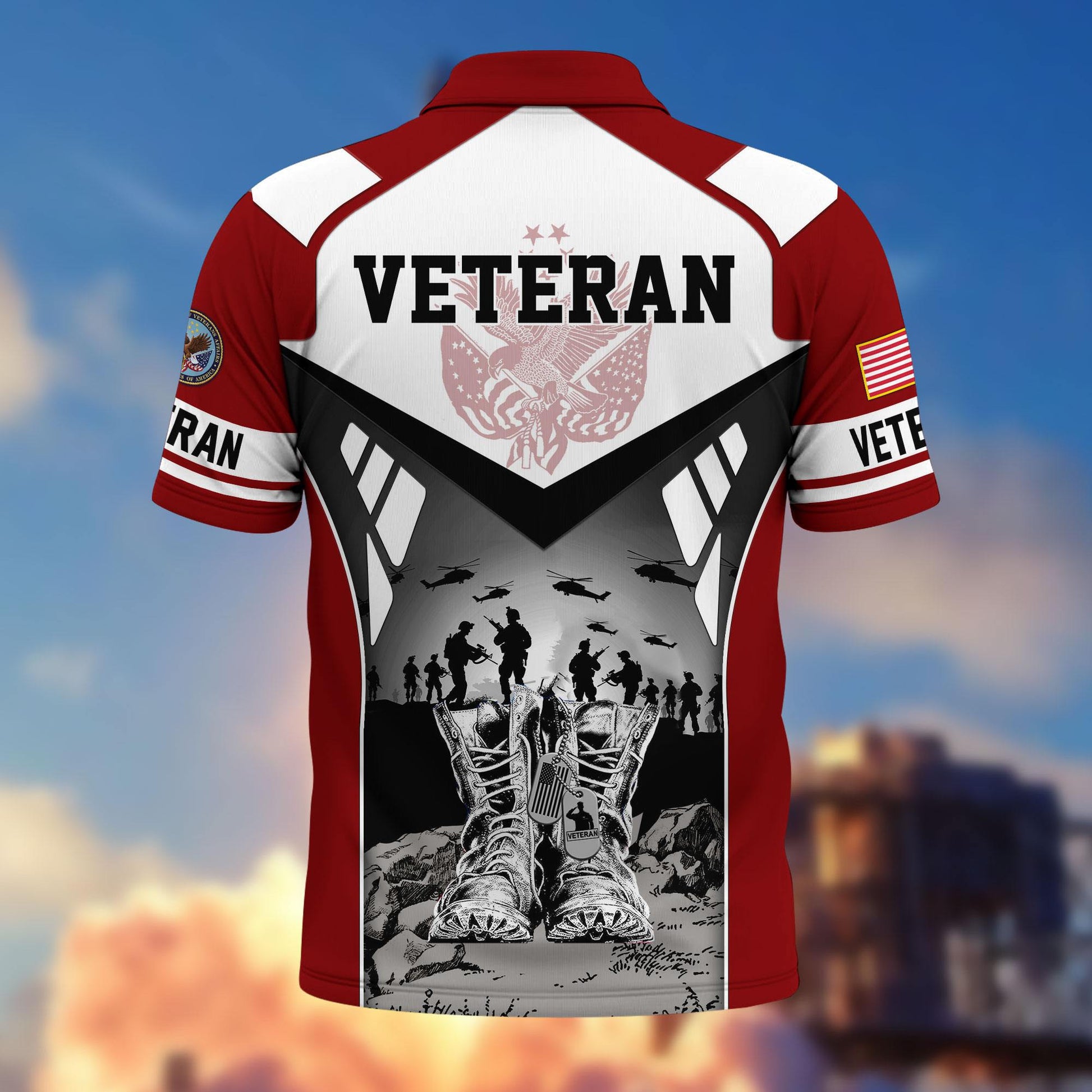 Premium US Veterans Polo Shirt BPHN240213, Gifts For US Veterans, Gifts On Father's Day, Independence Day, Armed Forces Day, Veterans Day.