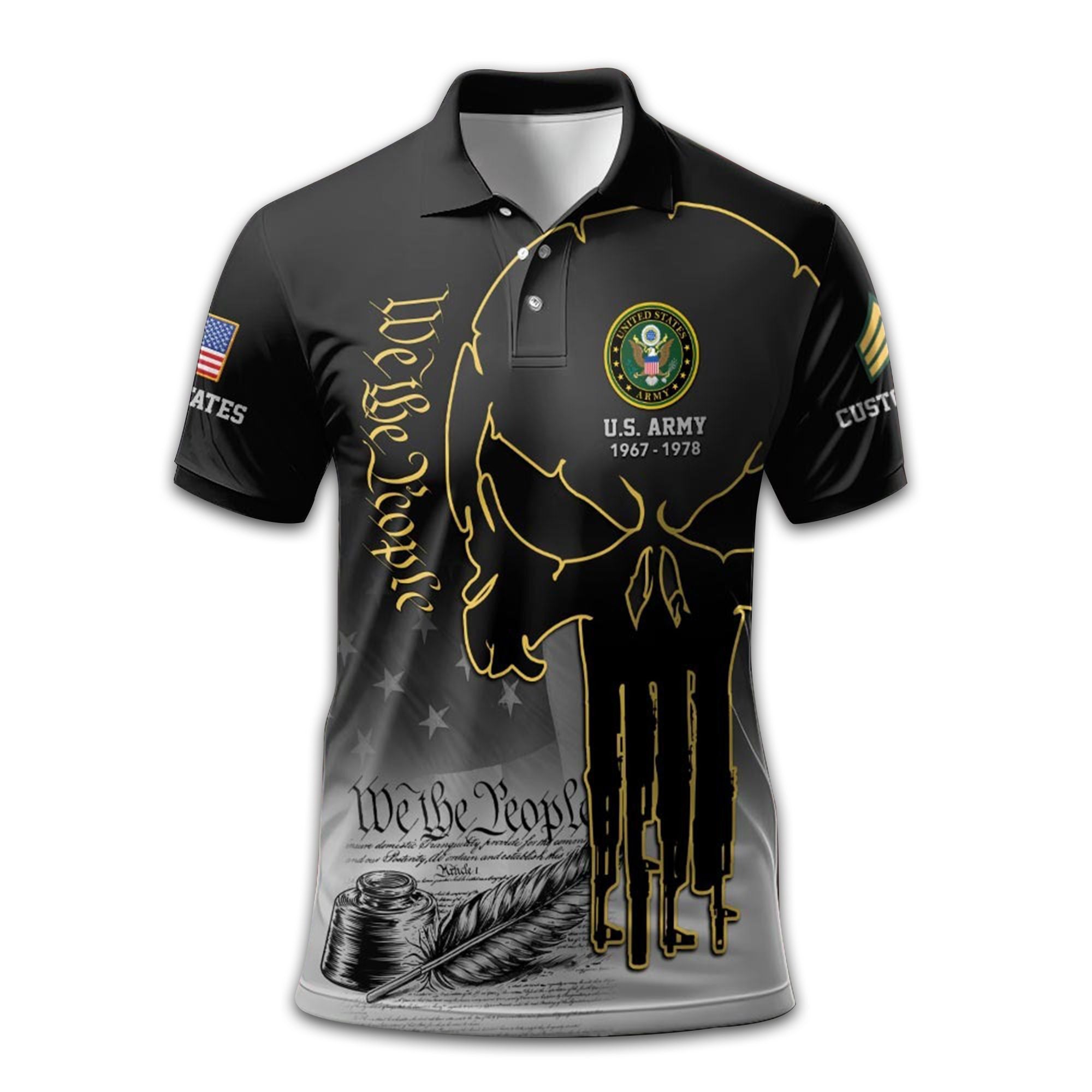 Premium Custom US Army Polo Shirt VPVC210101, Gifts For Army Veteran, Best Gifts On Father's Day, Armed Forces Day, Independence Day, Veterans Day.