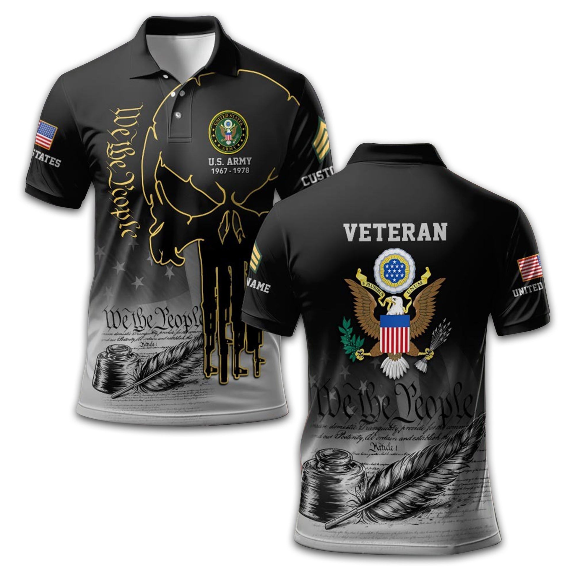 Premium Custom US Army Polo Shirt VPVC210101, Gifts For Army Veteran, Best Gifts On Father's Day, Armed Forces Day, Independence Day, Veterans Day.