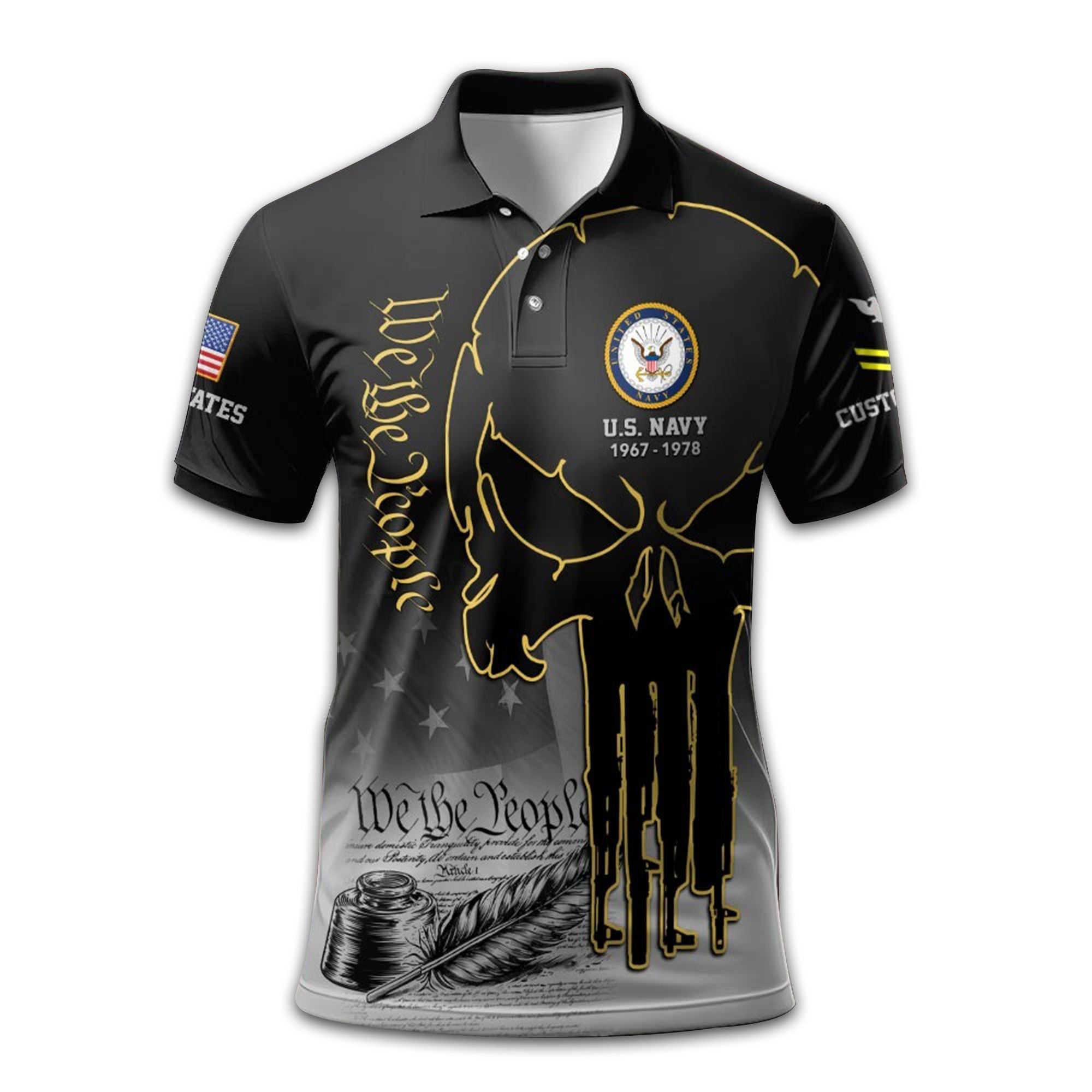 Premium Custom US Navy Polo Shirt VPVC210102, Gifts For Navy Veteran, Best Gifts On Father's Day, Armed Forces Day, Independence Day, Veterans Day.