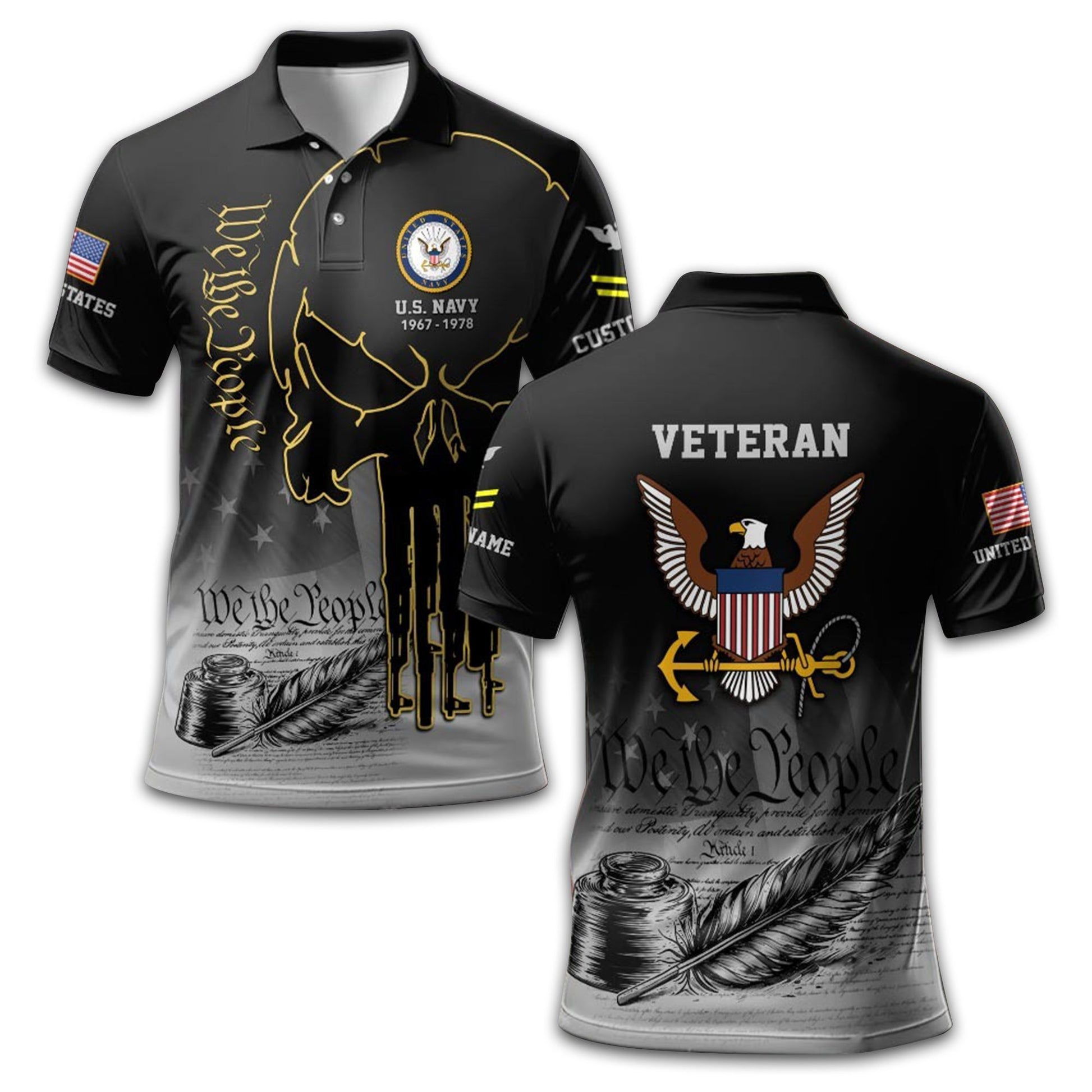 Premium Custom US Navy Polo Shirt VPVC210102, Gifts For Navy Veteran, Best Gifts On Father's Day, Armed Forces Day, Independence Day, Veterans Day.
