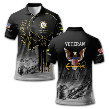 Premium Custom US Navy Polo Shirt VPVC210102, Gifts For Navy Veteran, Best Gifts On Father's Day, Armed Forces Day, Independence Day, Veterans Day.
