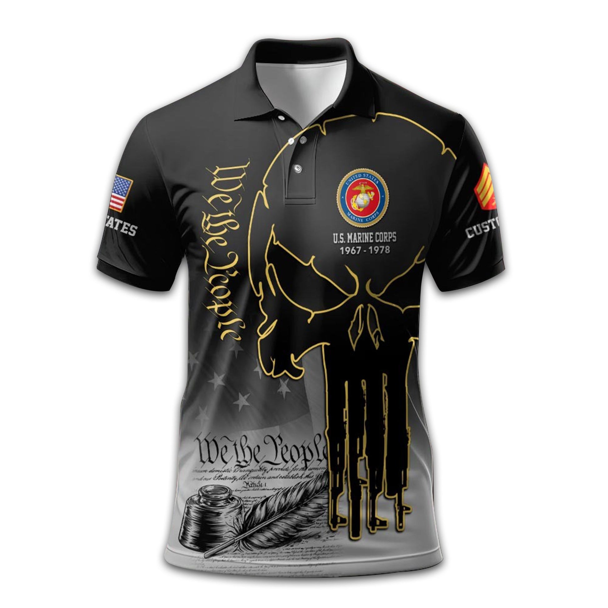 Premium Custom USMC Polo Shirt VPVC210103, Gifts For Marine Veteran, Best Gifts On Father's Day, Armed Forces Day, Independence Day, Veterans Day.