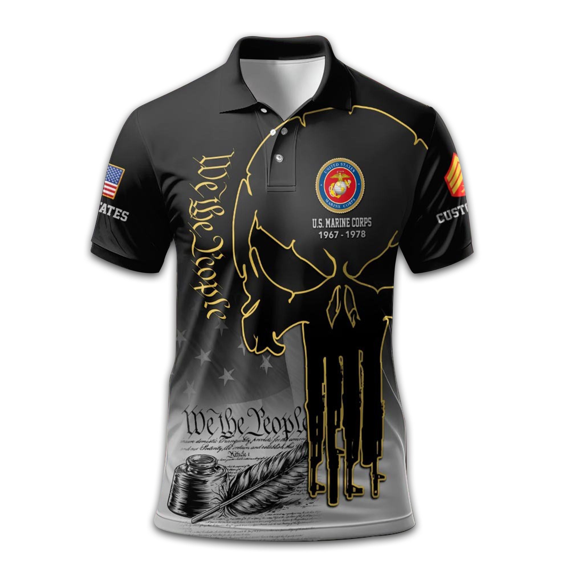 Premium Custom USMC Polo Shirt VPVC210103, Gifts For Marine Veteran, Best Gifts On Father's Day, Armed Forces Day, Independence Day, Veterans Day.