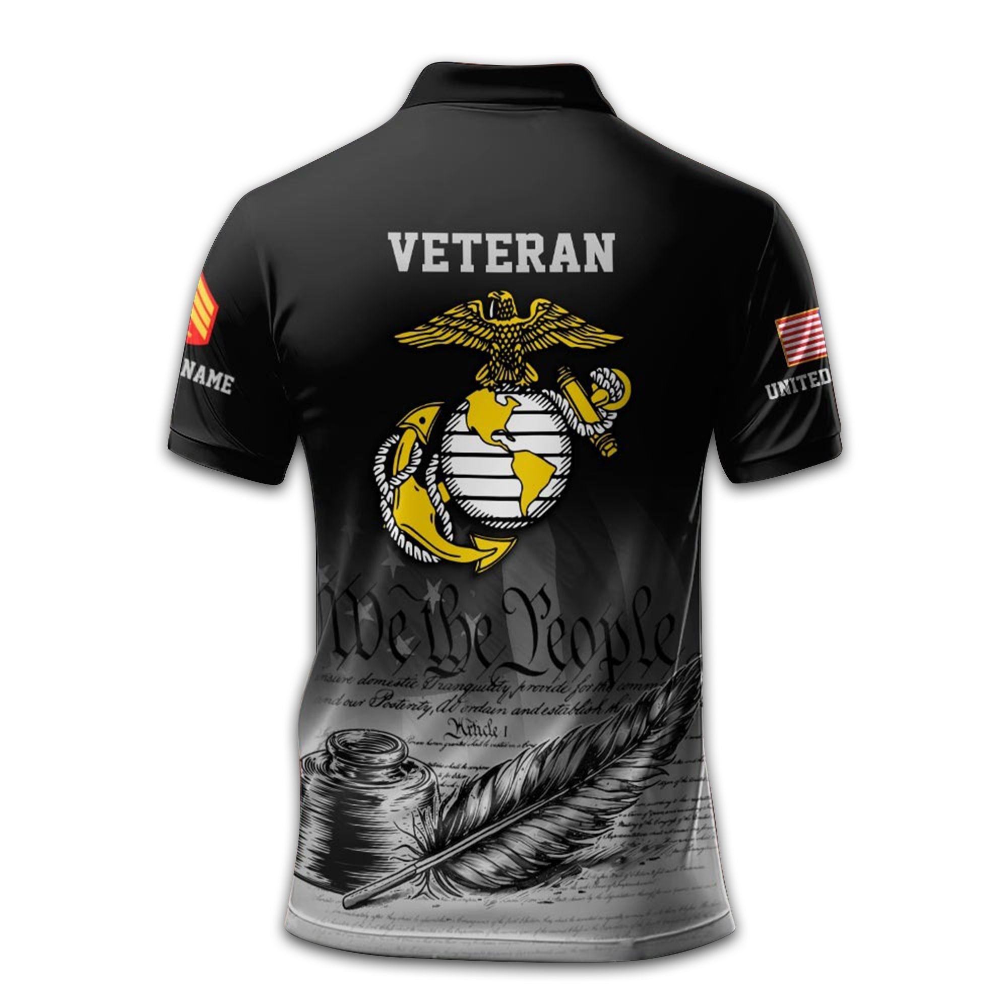 Premium Custom USMC Polo Shirt VPVC210103, Gifts For Marine Veteran, Best Gifts On Father's Day, Armed Forces Day, Independence Day, Veterans Day.