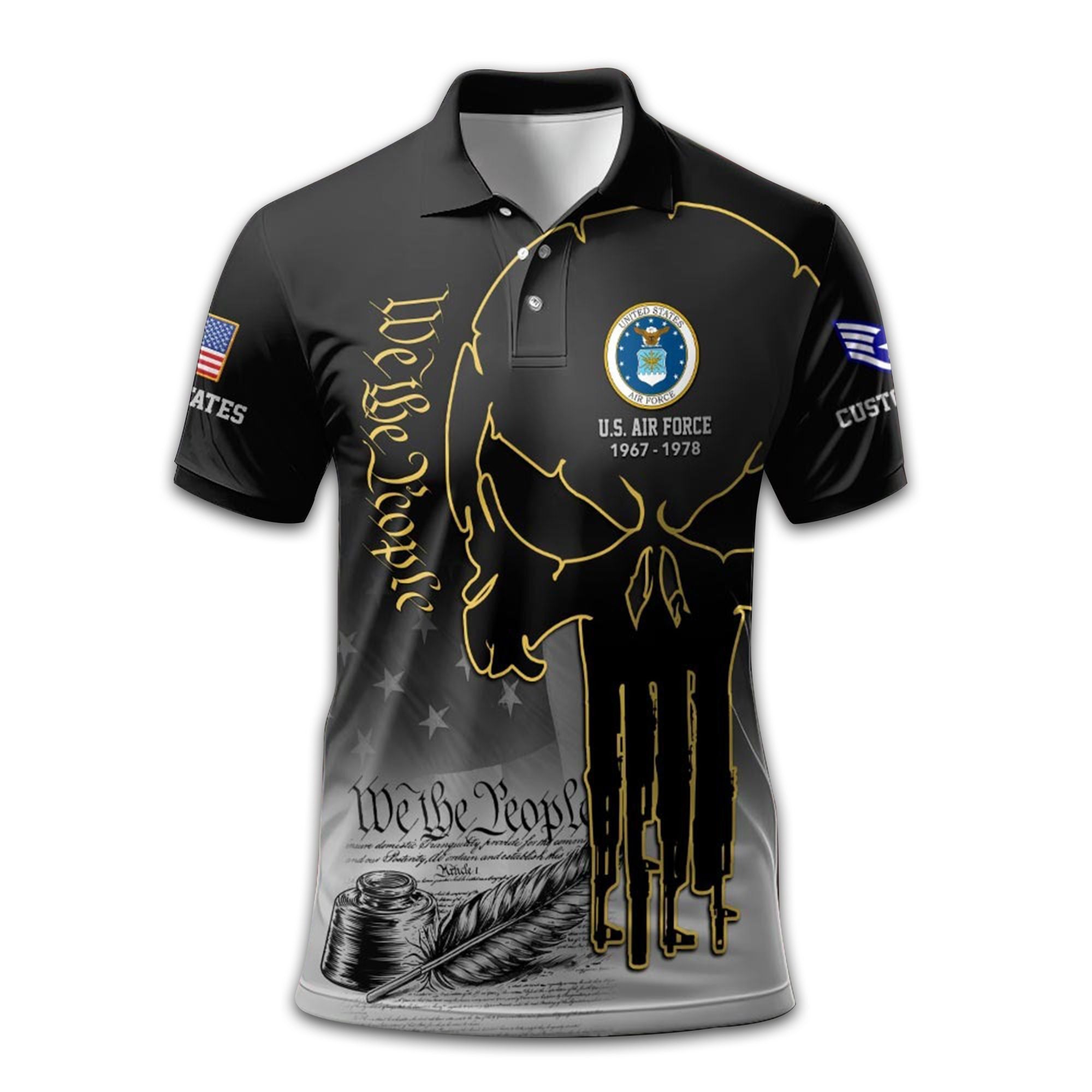 Premium Custom USAF Polo Shirt VPVC210104, Gifts For Air Force Veteran, Best Gifts On Father's Day, Armed Forces Day, Independence Day, Veterans Day.