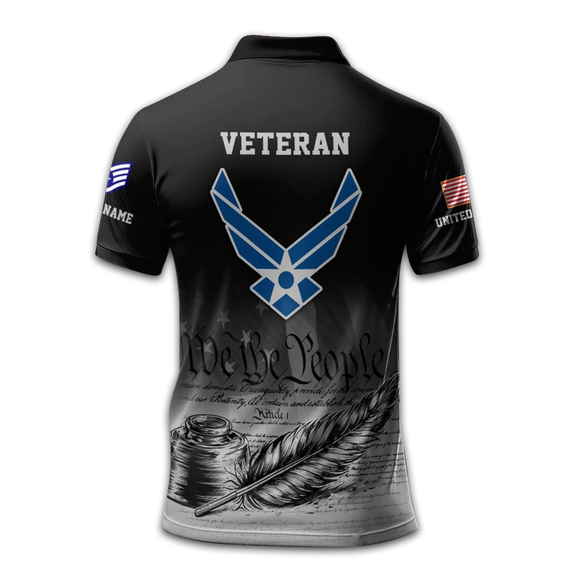 Premium Custom USAF Polo Shirt VPVC210104, Gifts For Air Force Veteran, Best Gifts On Father's Day, Armed Forces Day, Independence Day, Veterans Day.