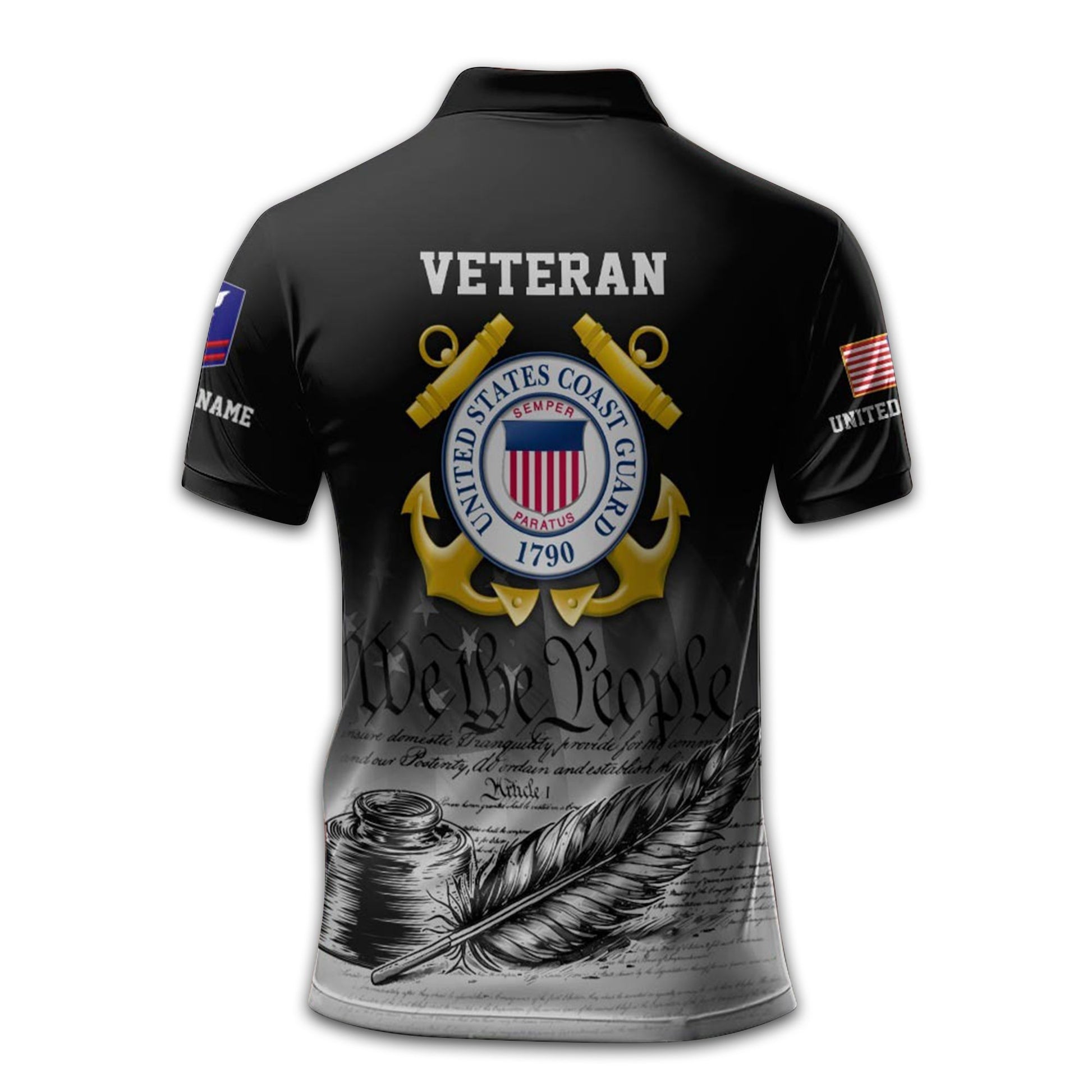 Premium Custom USCG Polo Shirt VPVC210105, Gifts For Coast Guard Veteran, Best Gifts On Father's Day, Armed Forces Day, Independence Day, Veterans Day.