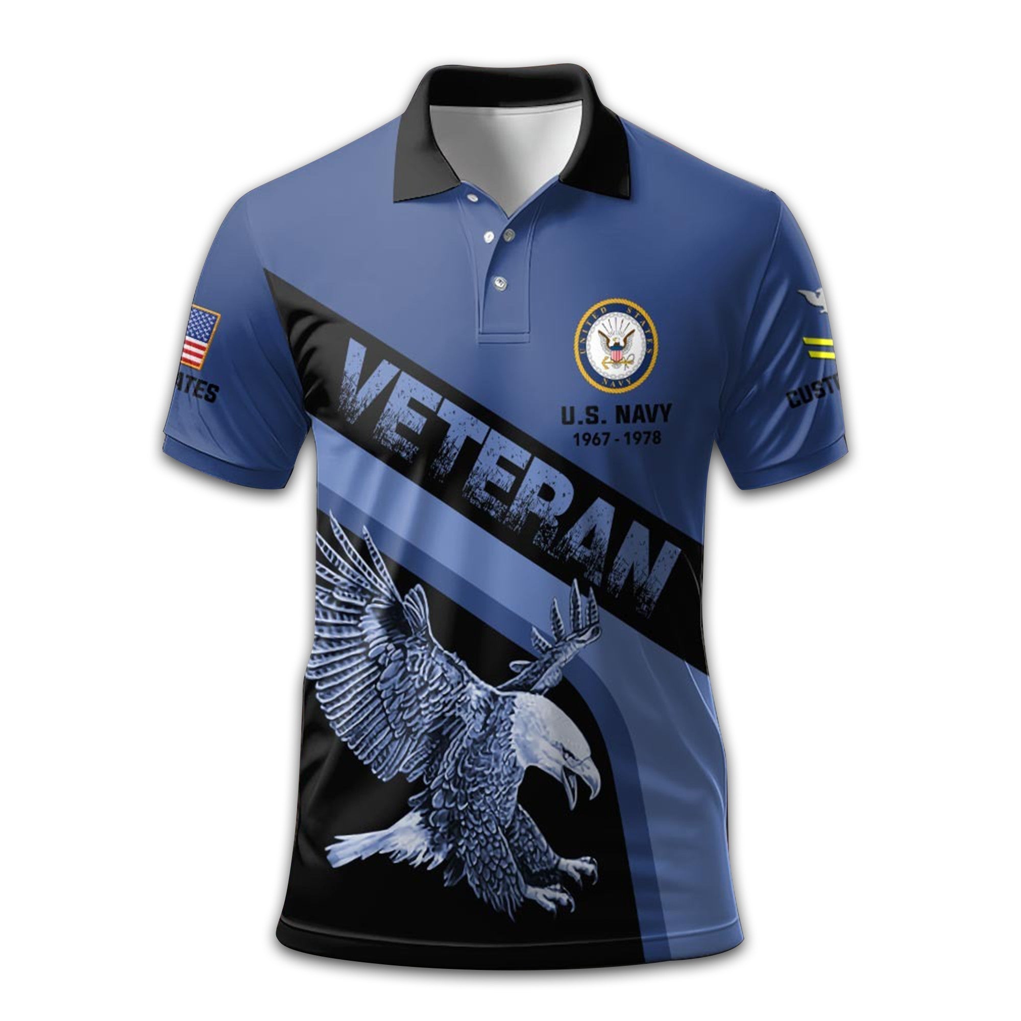 Premium US Navy Polo Shirt VPVC210302, Custom Name, Rank, Year, Gifts For Navy Veteran, Best Gifts On Father's Day, Armed Forces Day, Independence Day, Veterans Day.