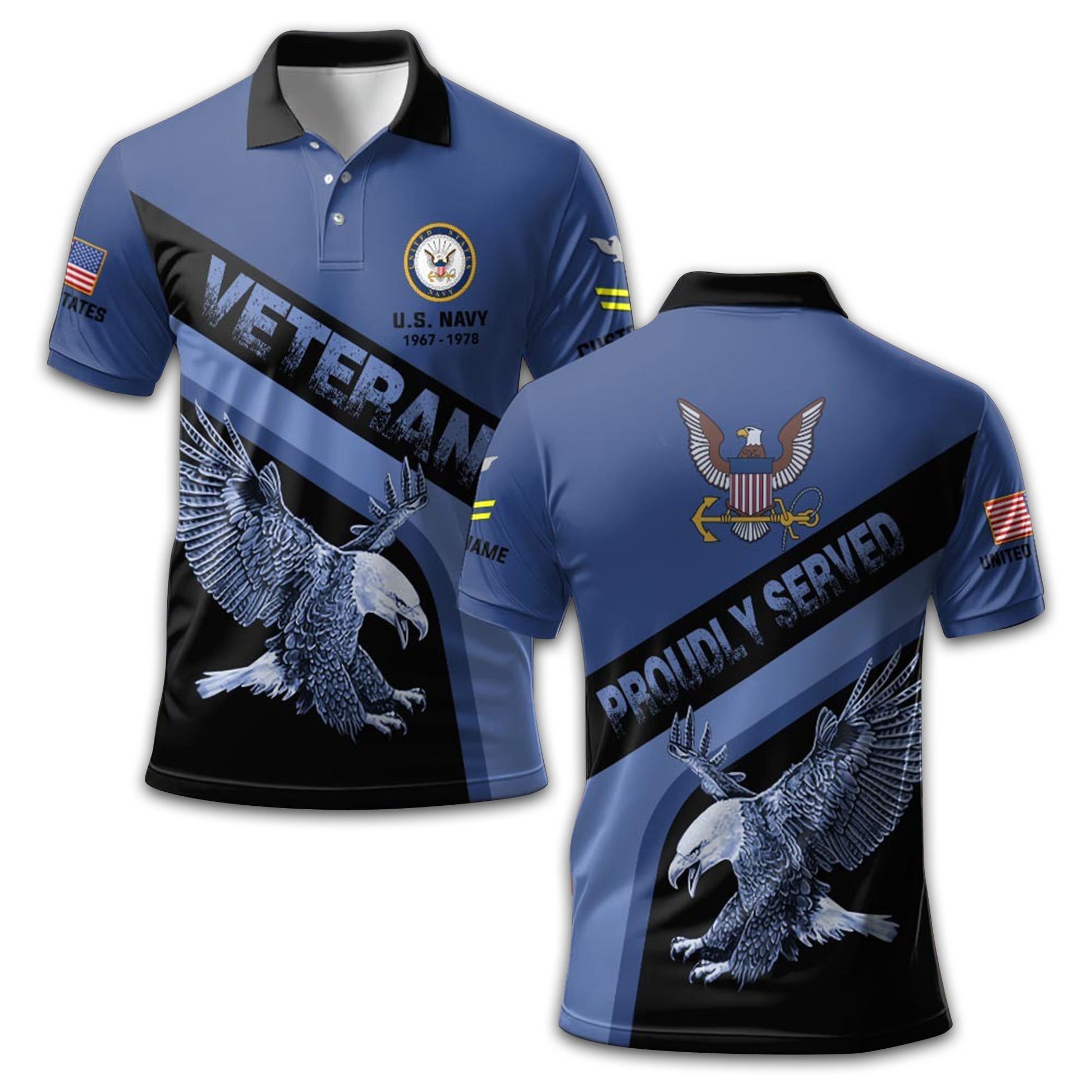 Premium US Navy Polo Shirt VPVC210302, Custom Name, Rank, Year, Gifts For Navy Veteran, Best Gifts On Father's Day, Armed Forces Day, Independence Day, Veterans Day.