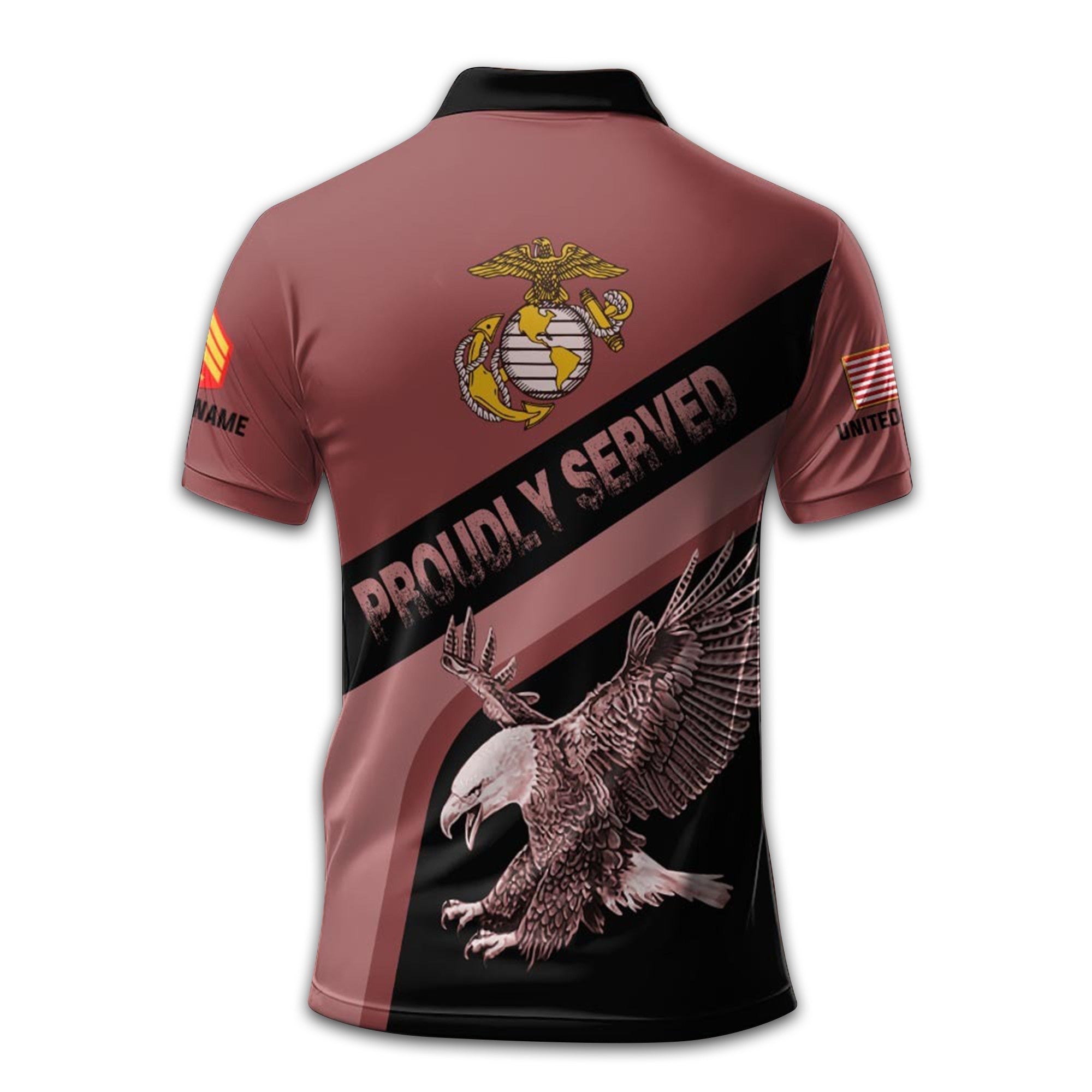 Premium USMC Polo Shirt VPVC210303, Custom Name, Rank, Year, Gifts For Marine Veteran, Best Gifts On Father's Day, Armed Forces Day, Independence Day, Veterans Day.